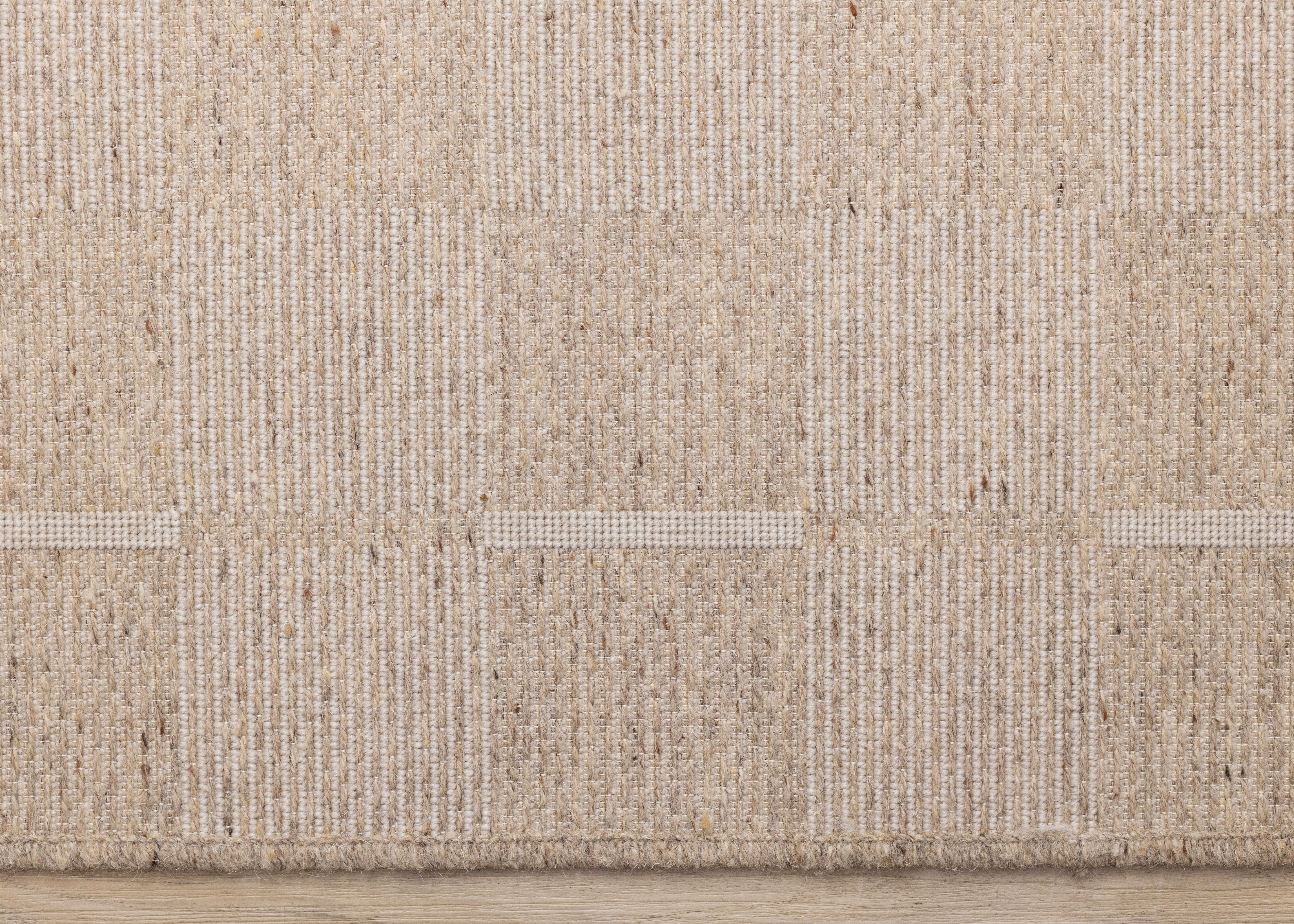 Peak Beige White Checkered Design Rug