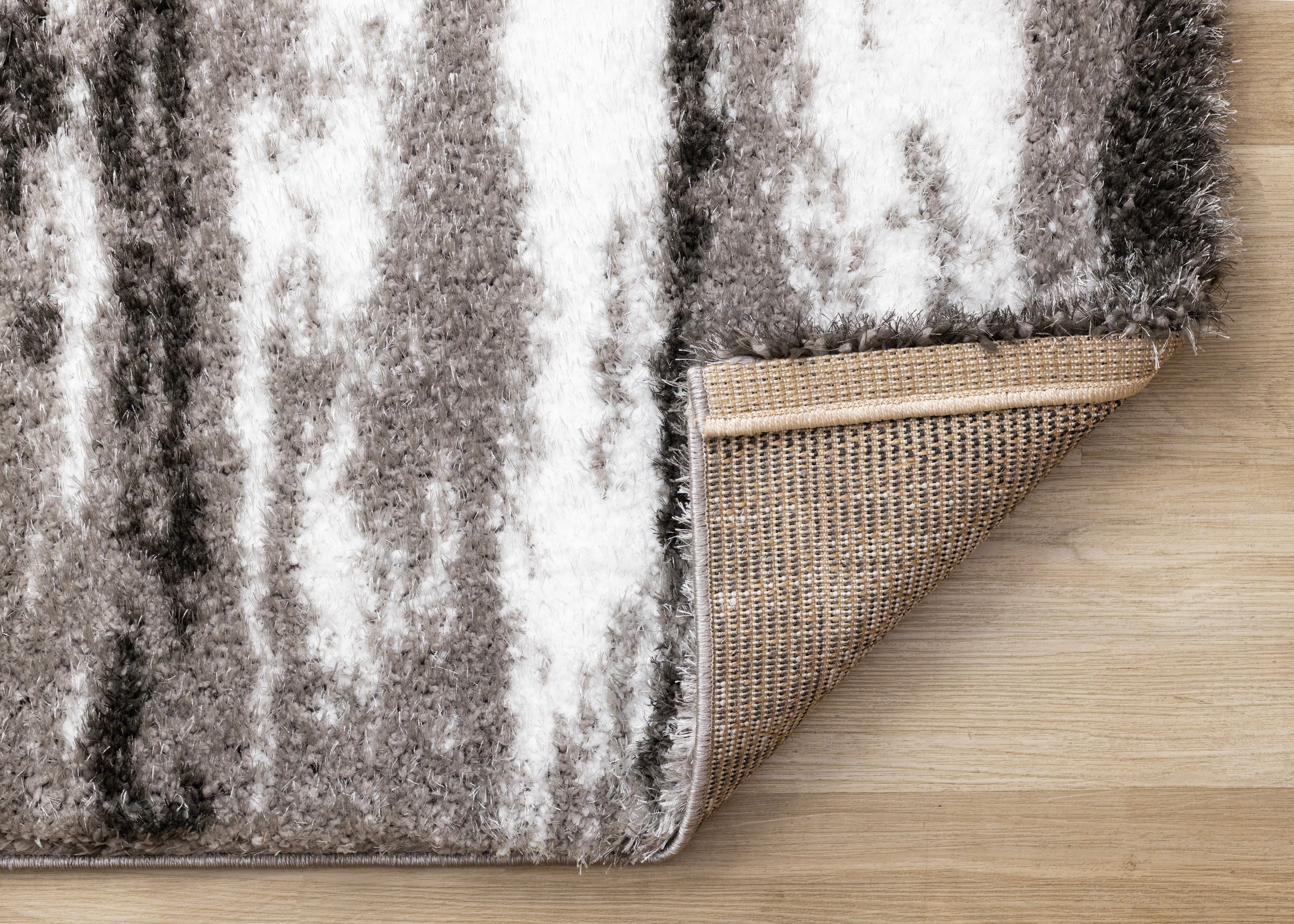 Posh Black White Grey Distressed Rug