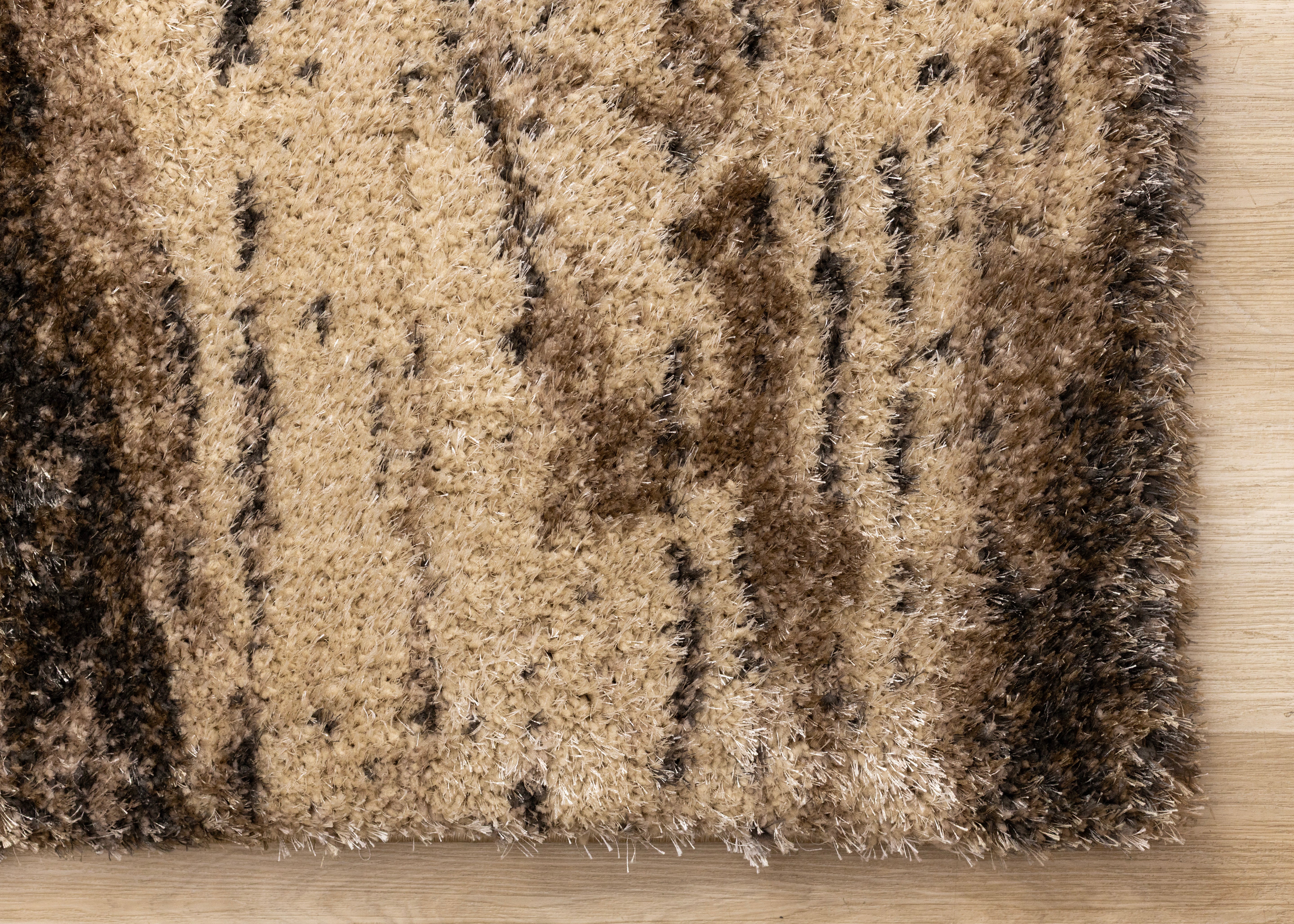 Posh Brown Black Beige Organic Distressed Rug