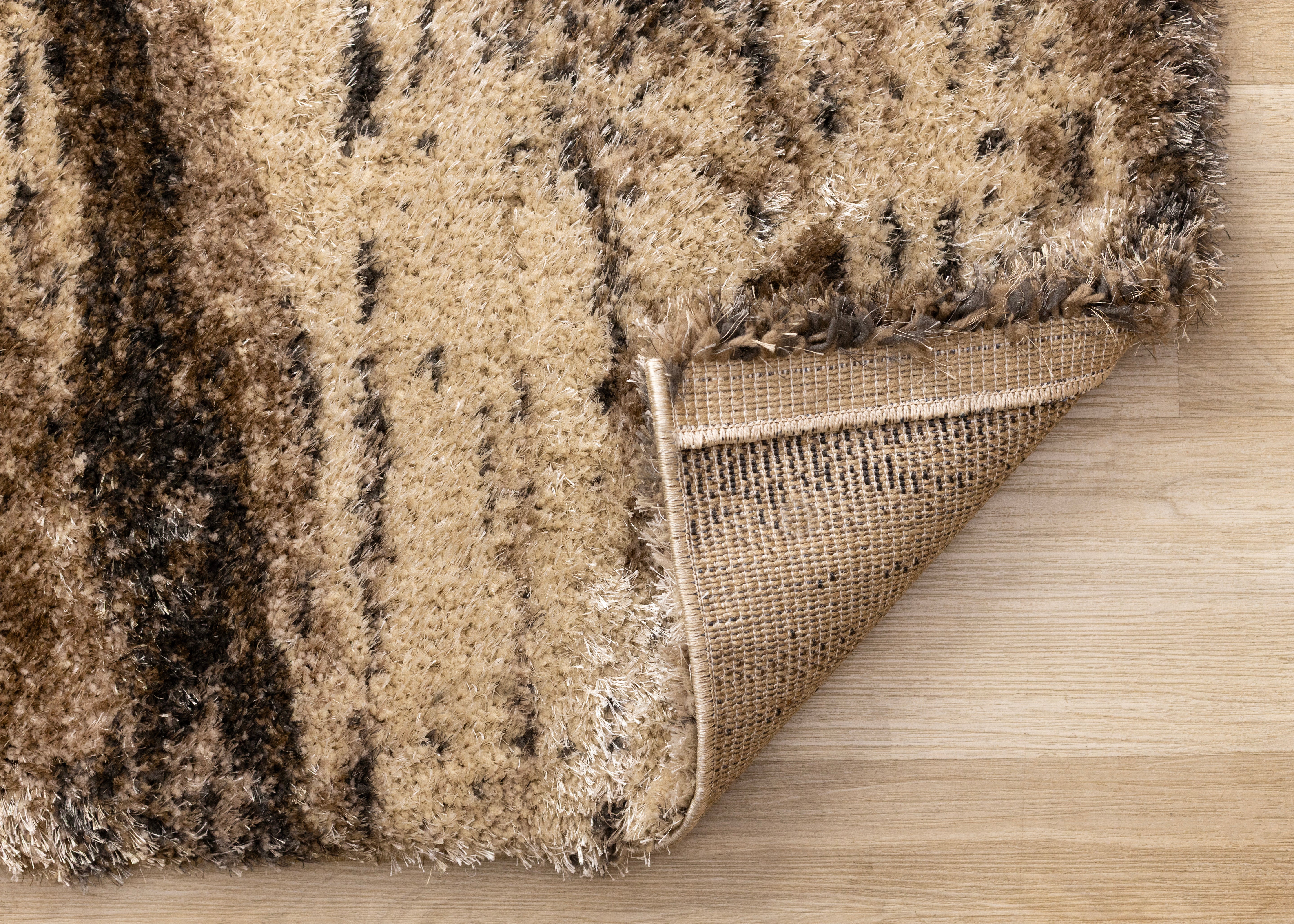 Posh Brown Black Beige Organic Distressed Rug