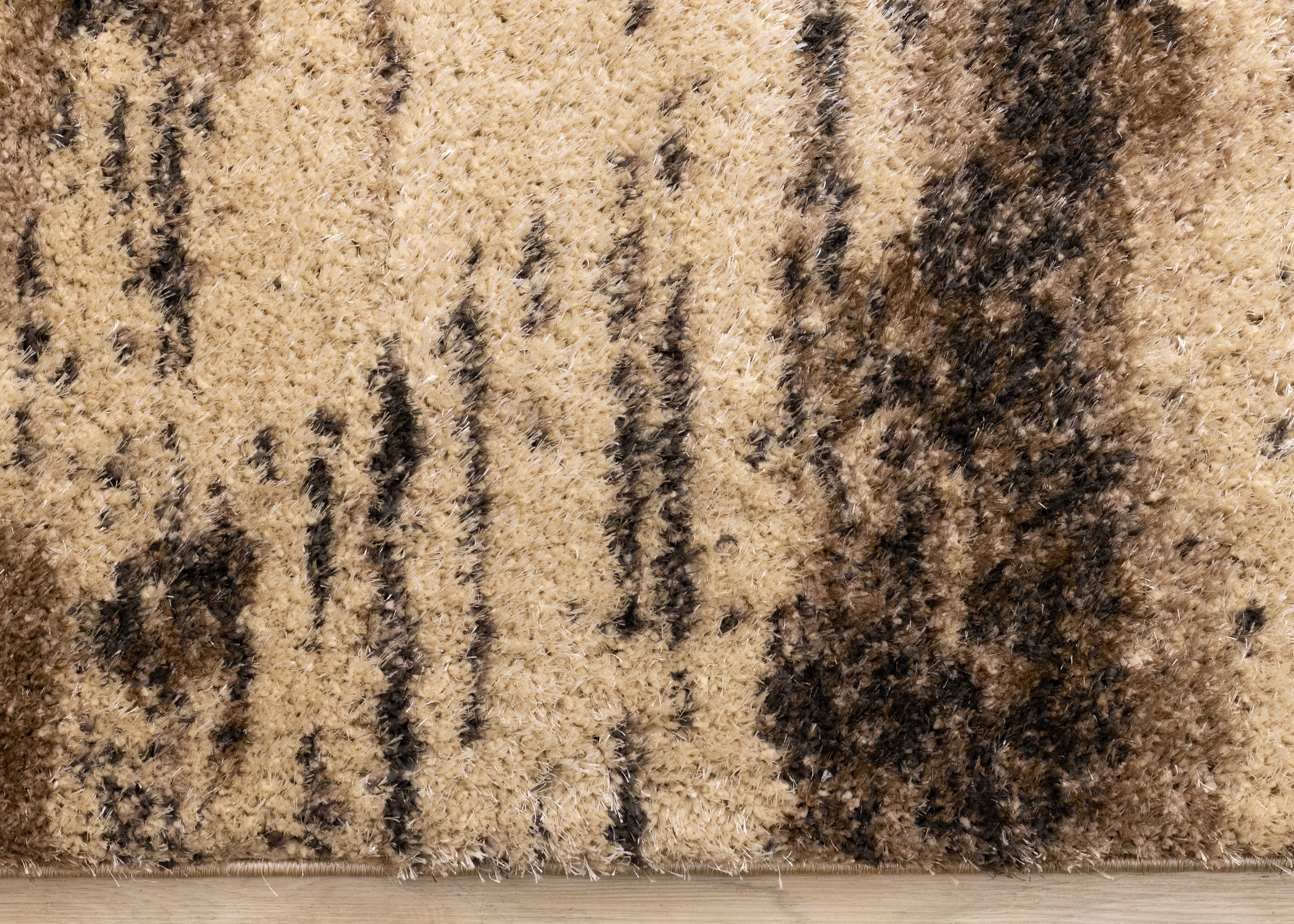 Posh Brown Black Beige Organic Distressed Rug