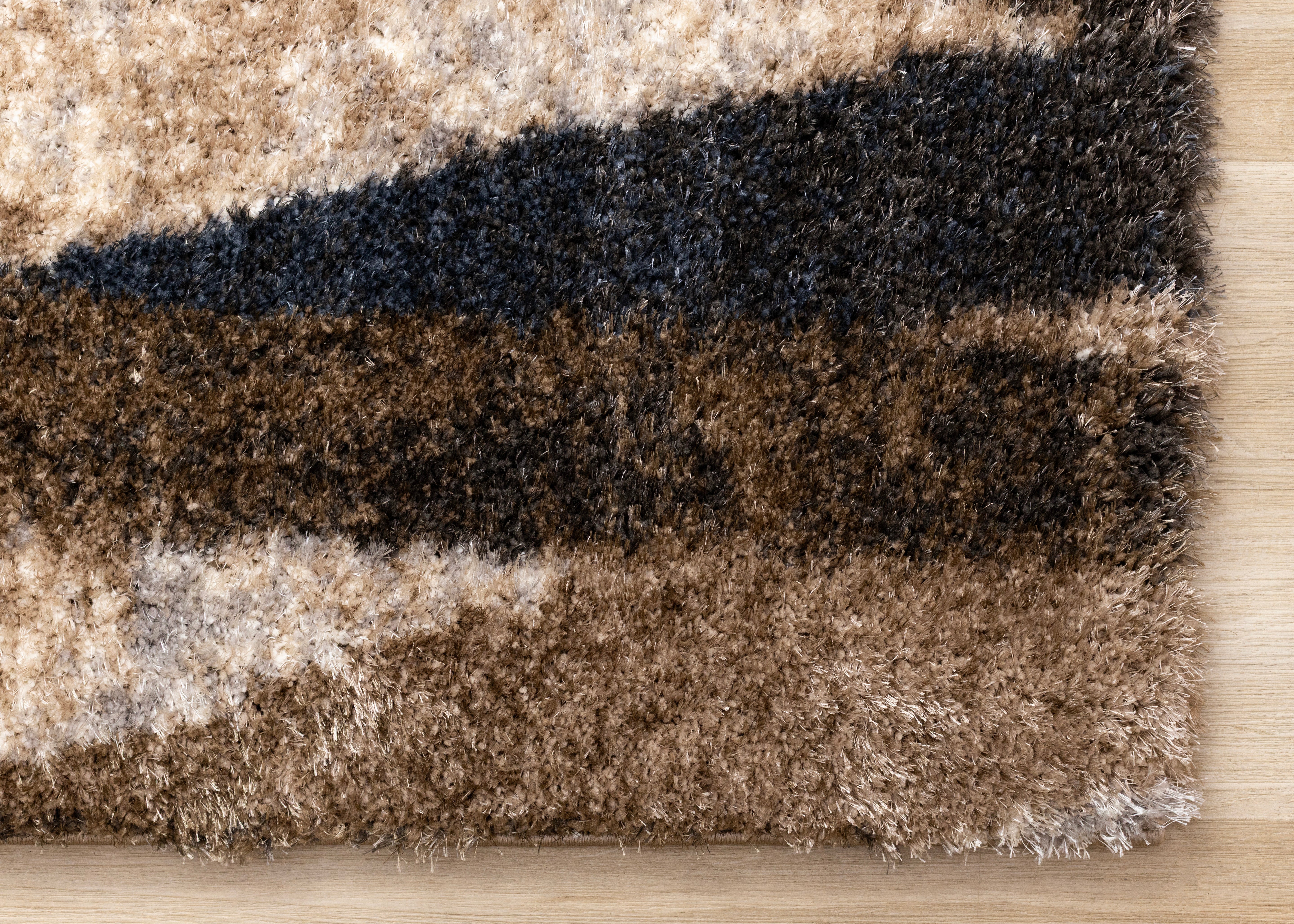 Posh Blue Orange Green Brown Brush Strokes Design Rug