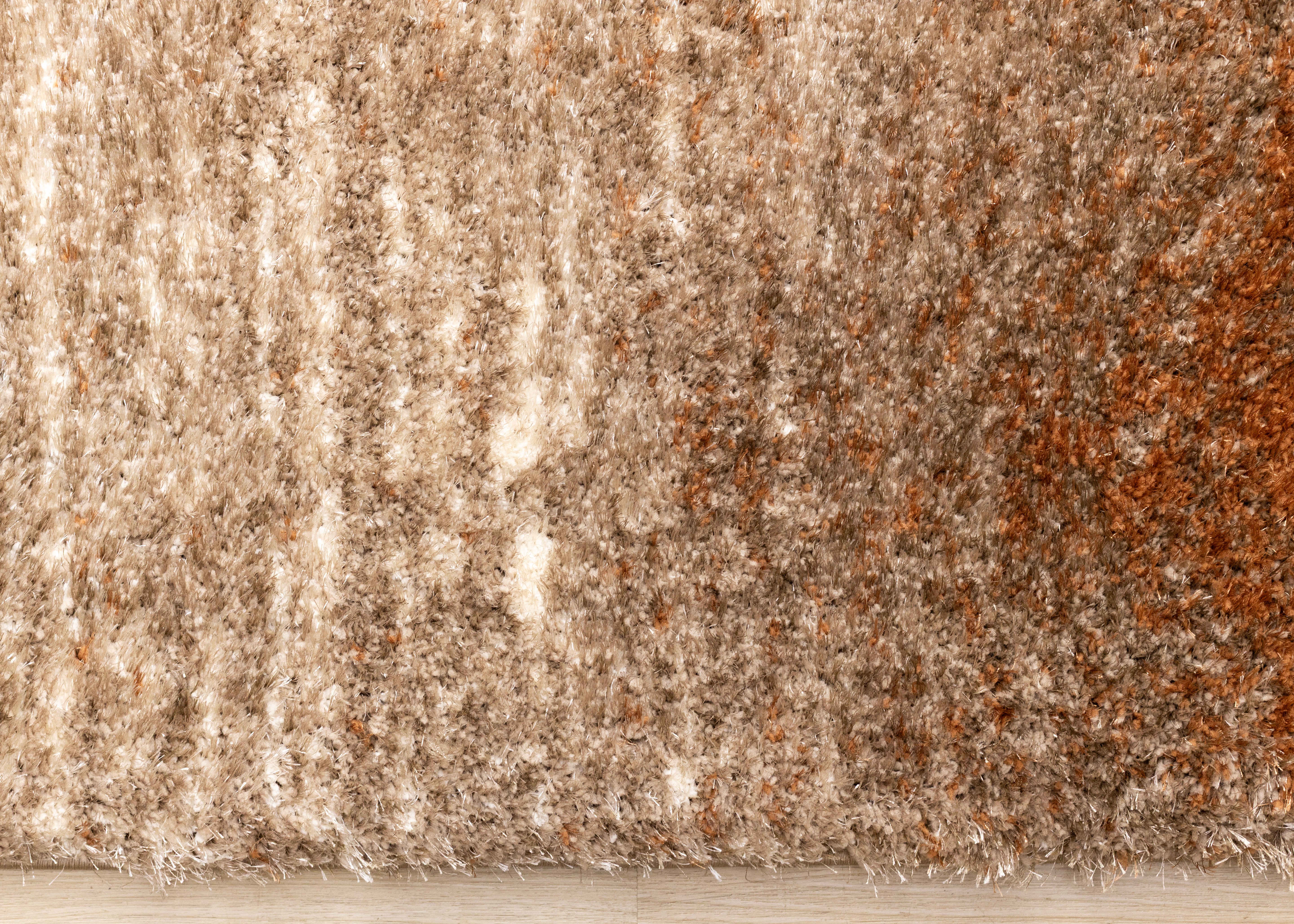 Posh Orange Taupe Cream Sandbanks Design Rug