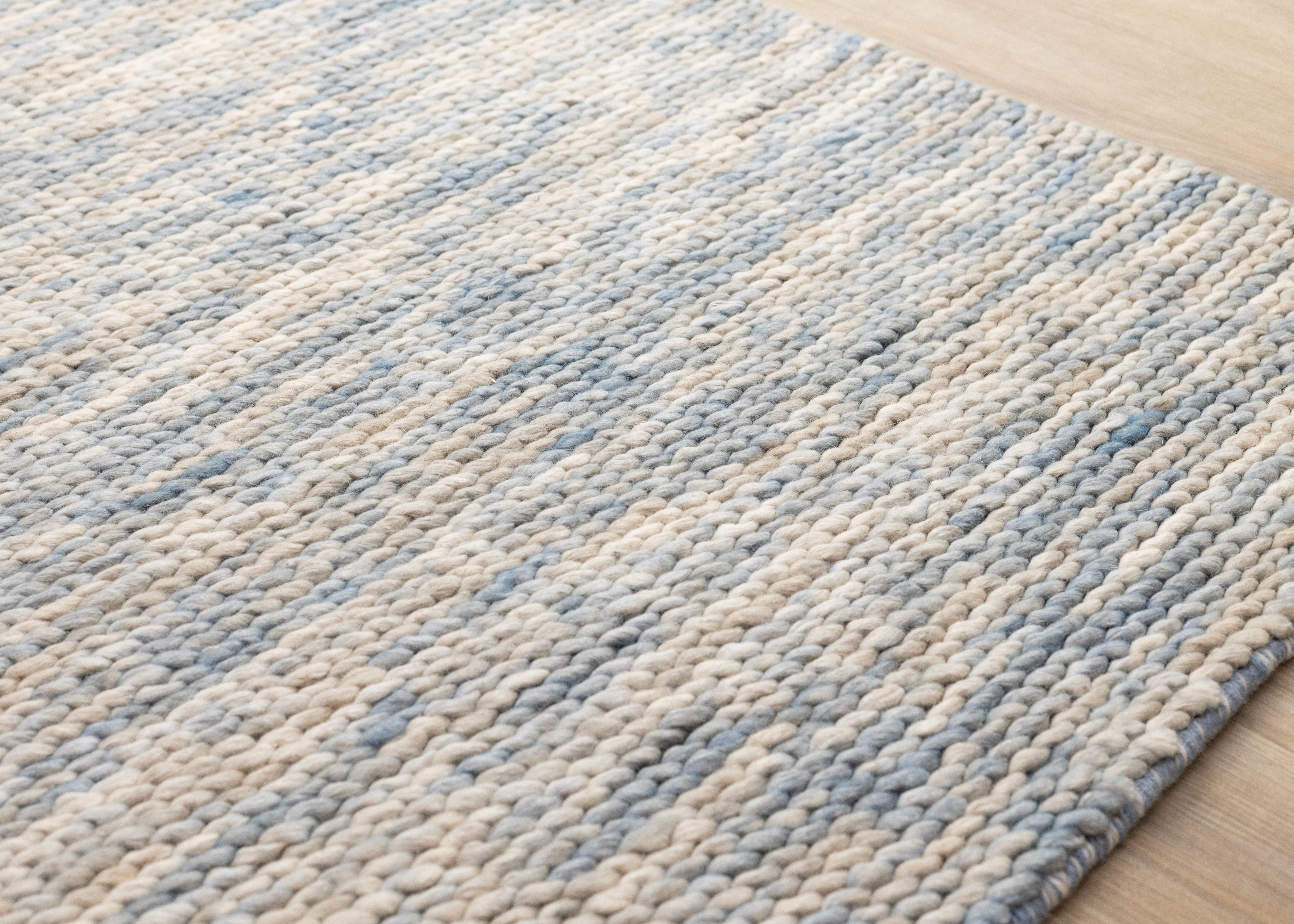 Ripple Blue Beige White Organic Design Rug