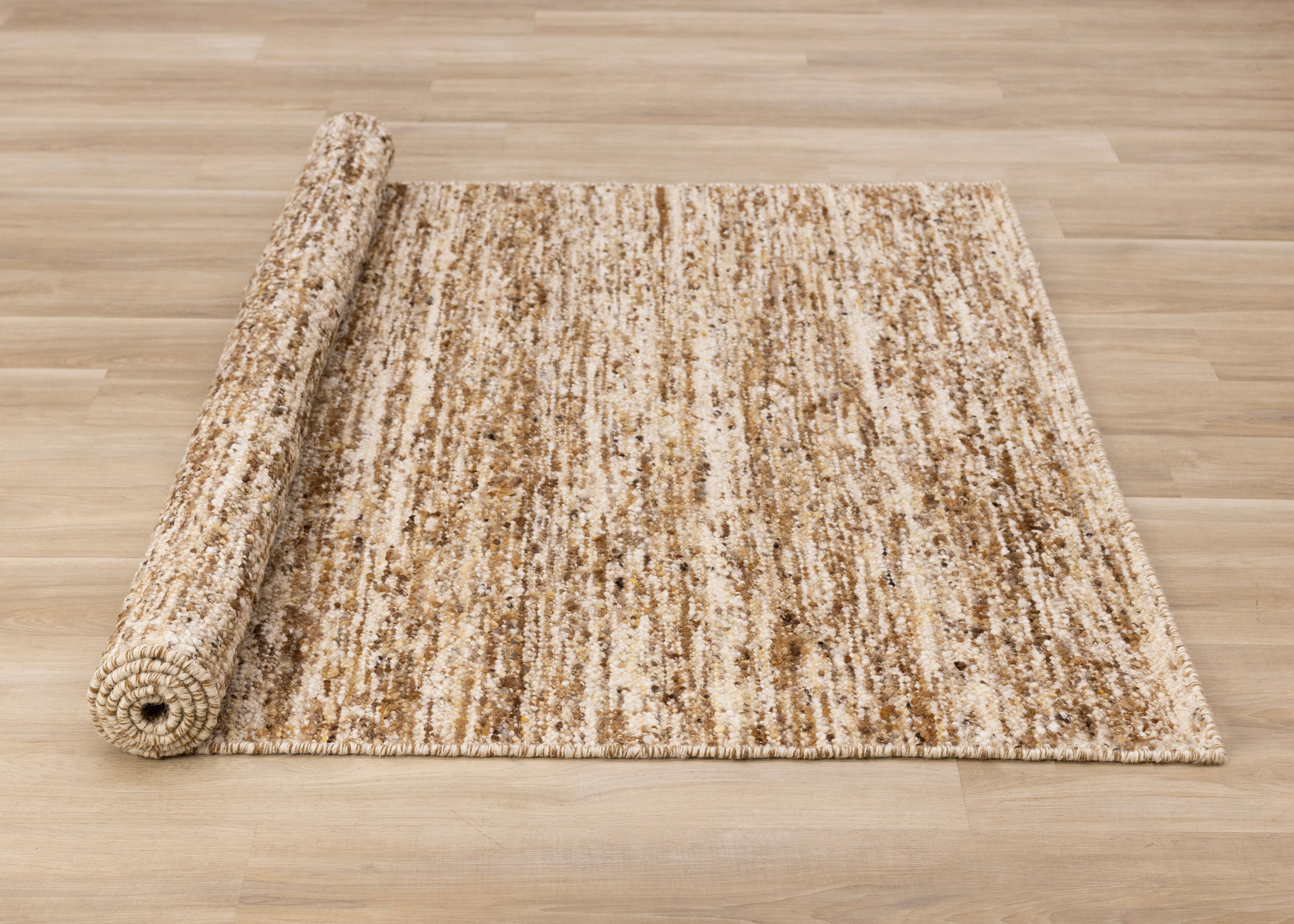 Ripple Brown Beige White Distressed Rug