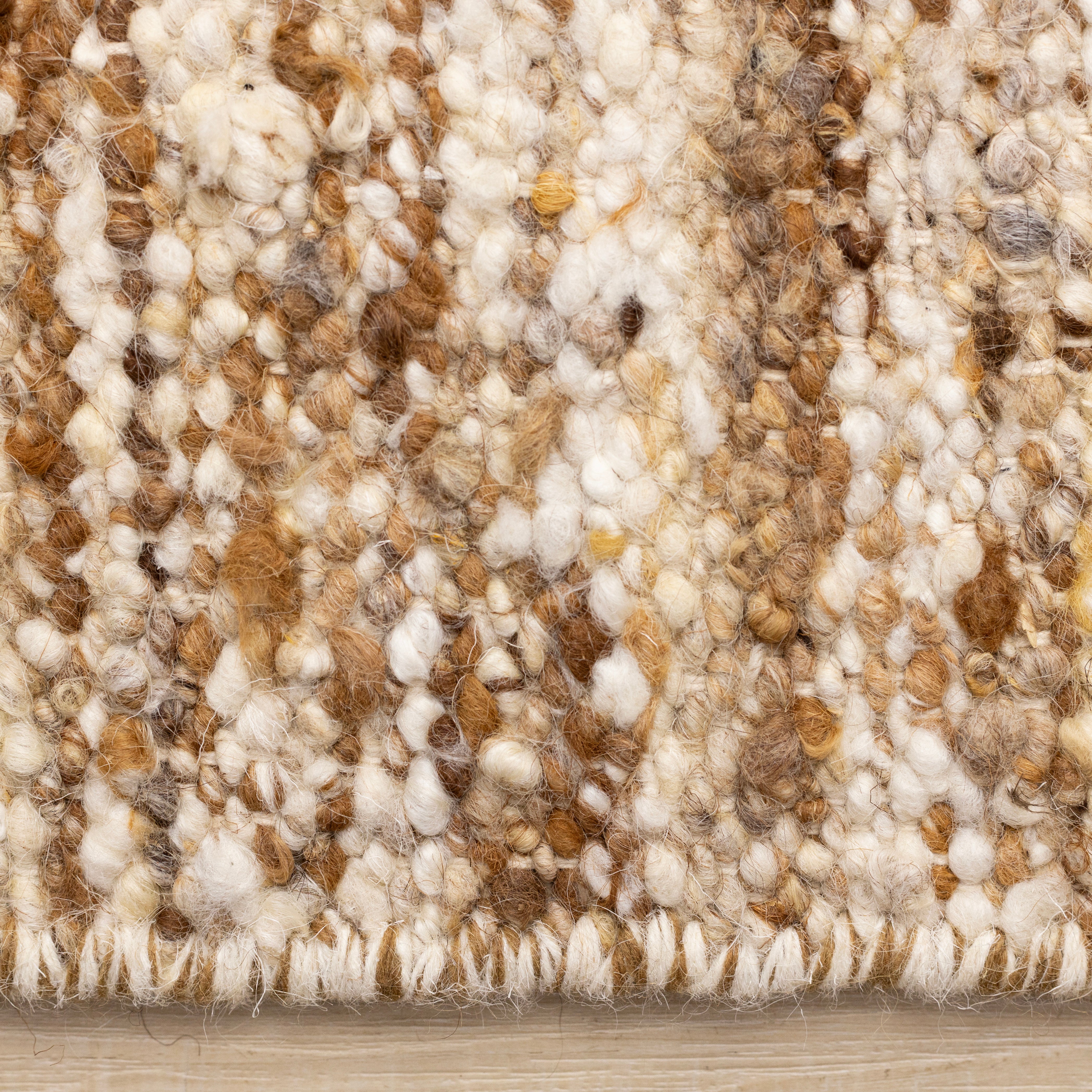 Ripple Brown Beige White Distressed Rug