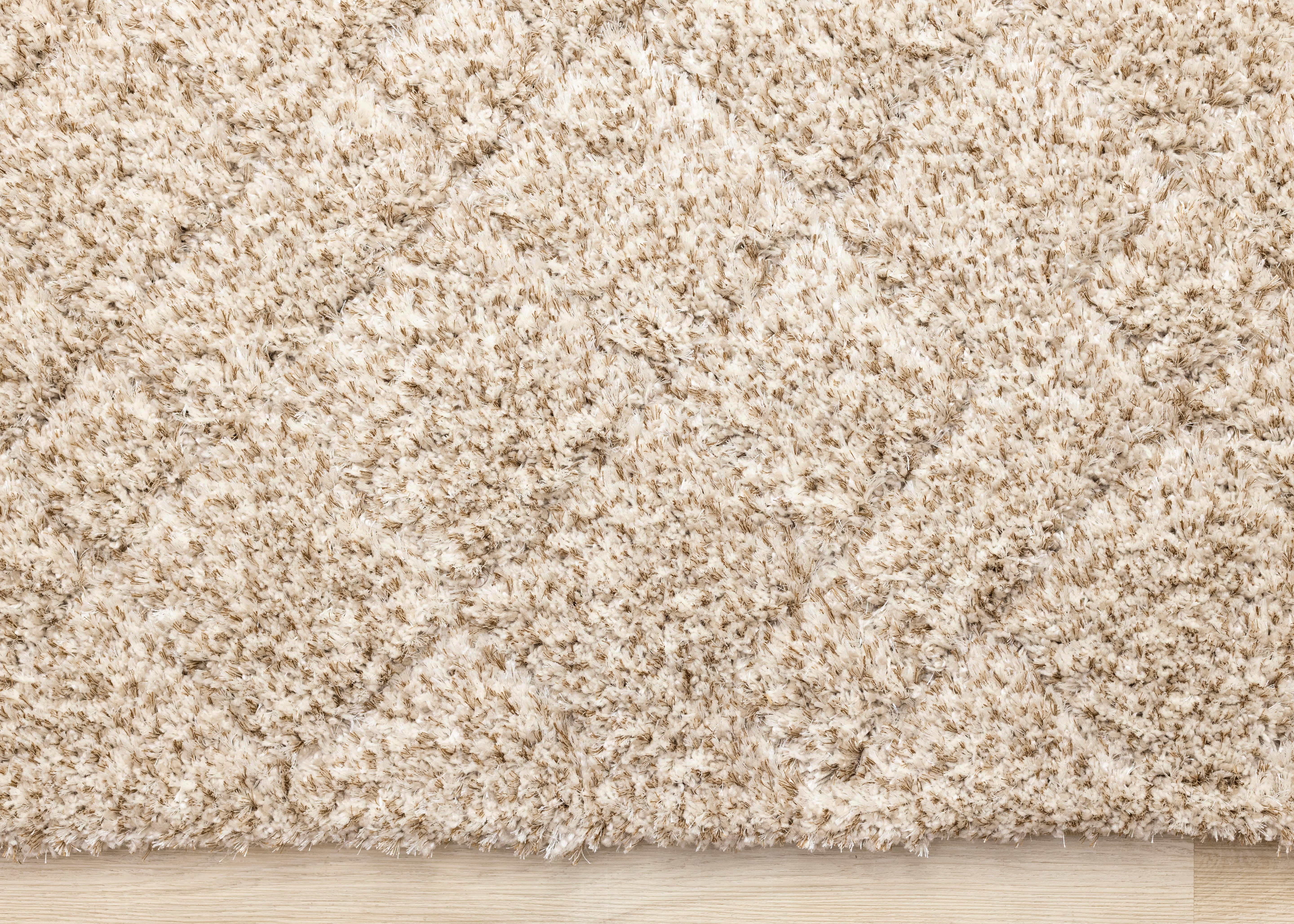 Roman Beige Soft Touch Rhombus Pattern Rug
