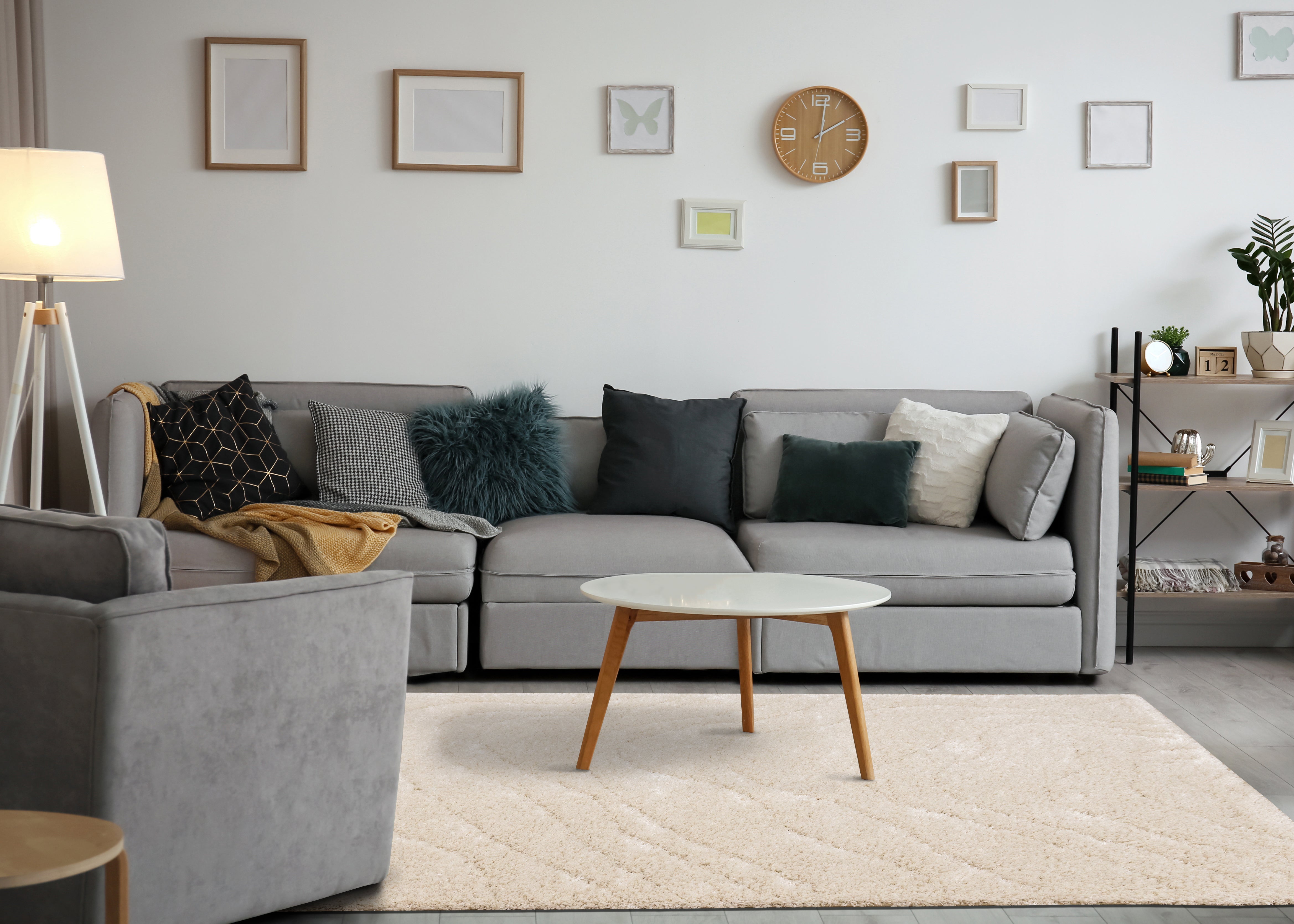 Roman Cream Soft Touch Wood Grain Rug