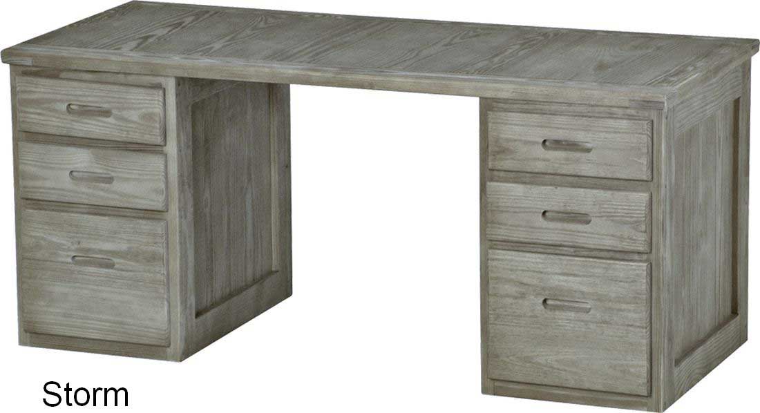 3 Drawer Desk on Each Side, 66" Wide, By Crate Designs. 6255