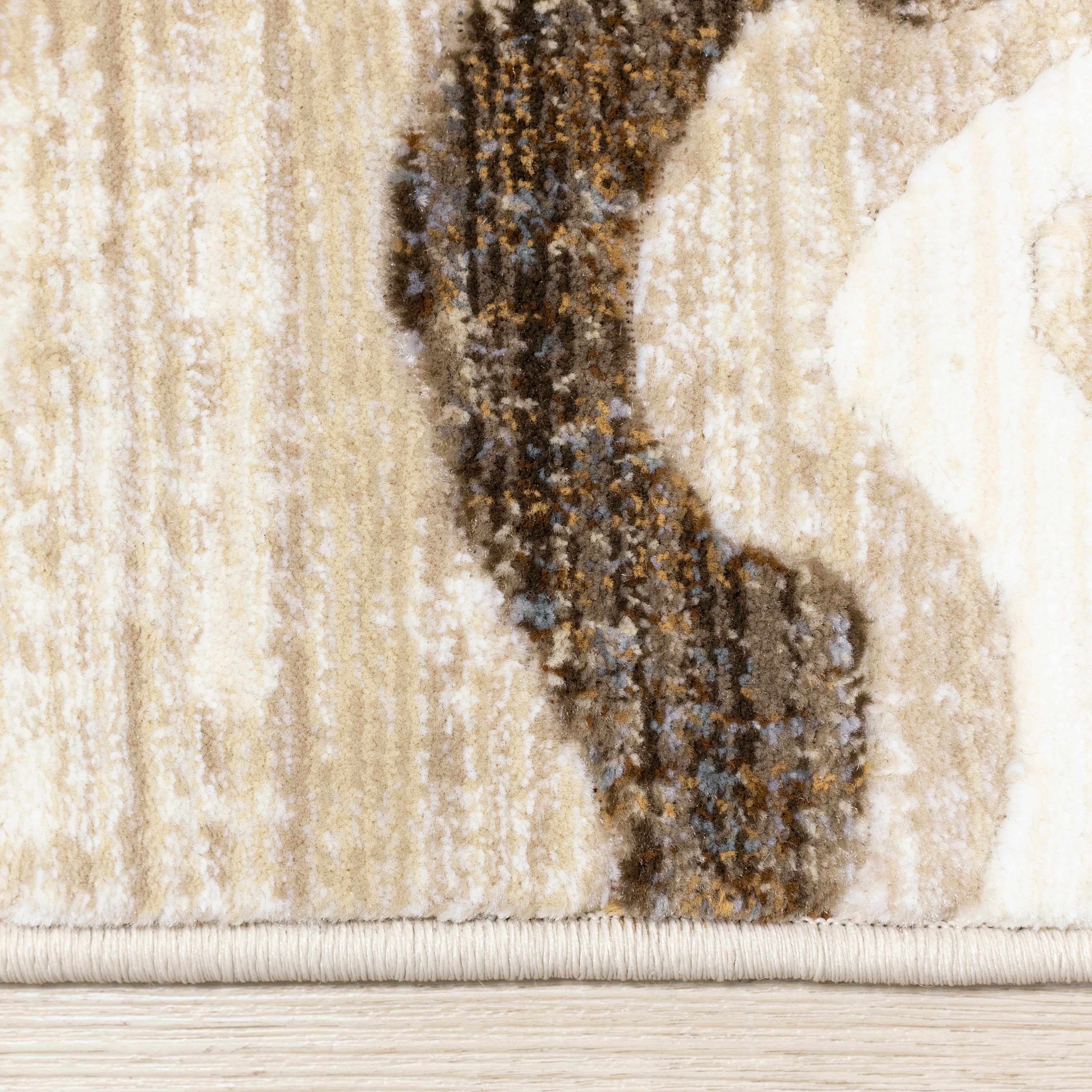 Samira Beige Brown Blue Acrylic Pour Rug