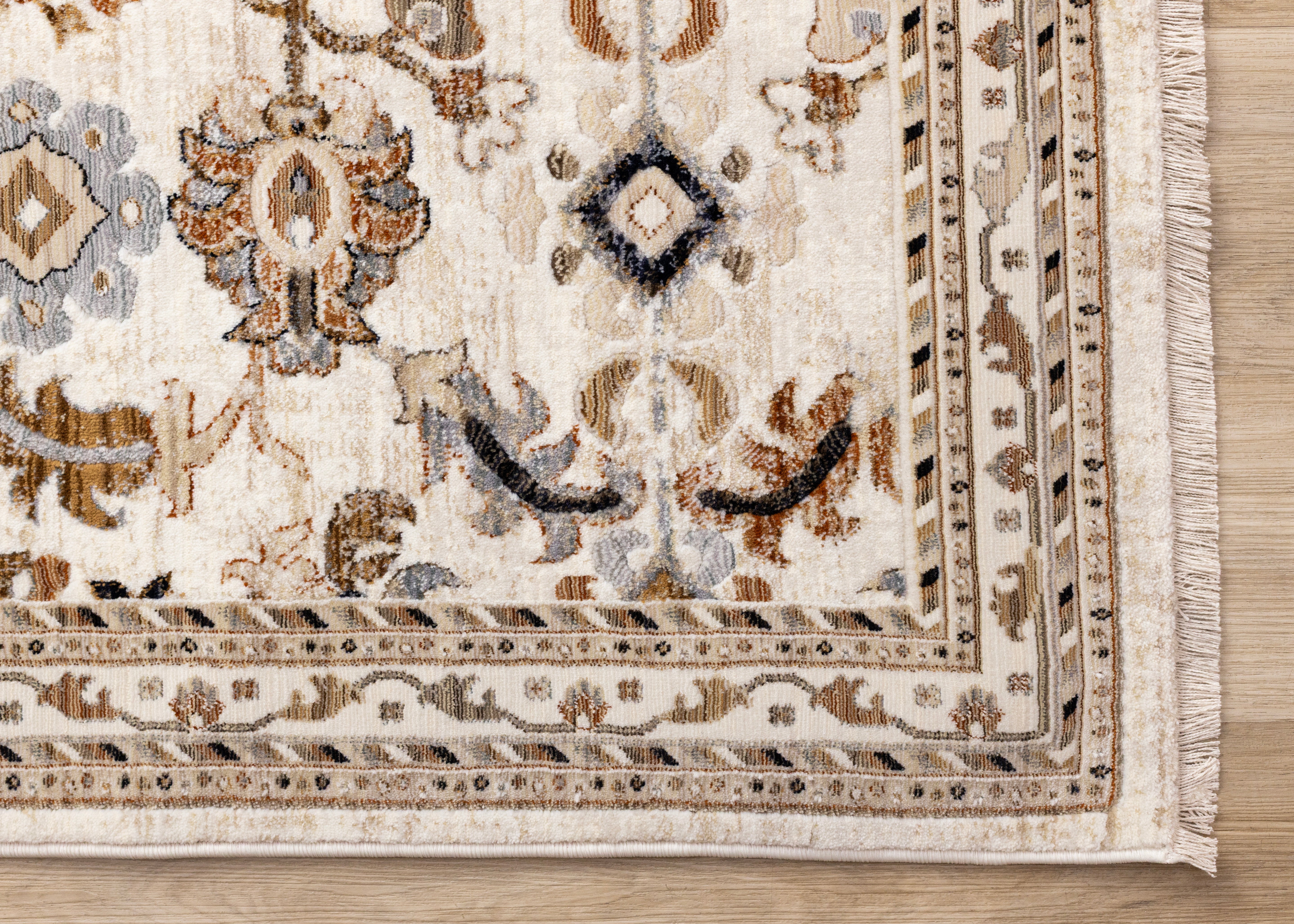 Samira Beige Orange Black Cream Classic Traditional Rug