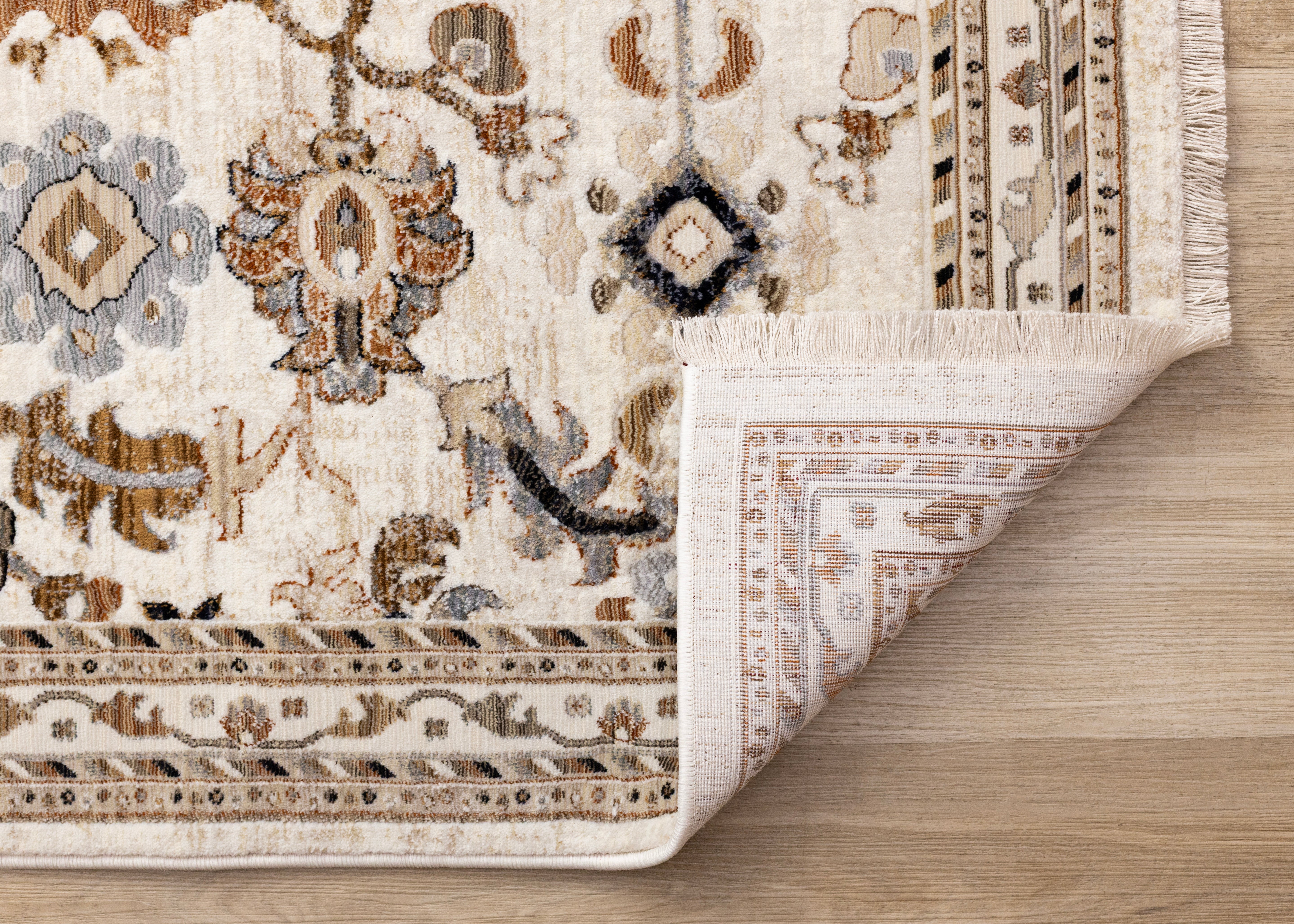 Samira Beige Orange Black Cream Classic Traditional Rug