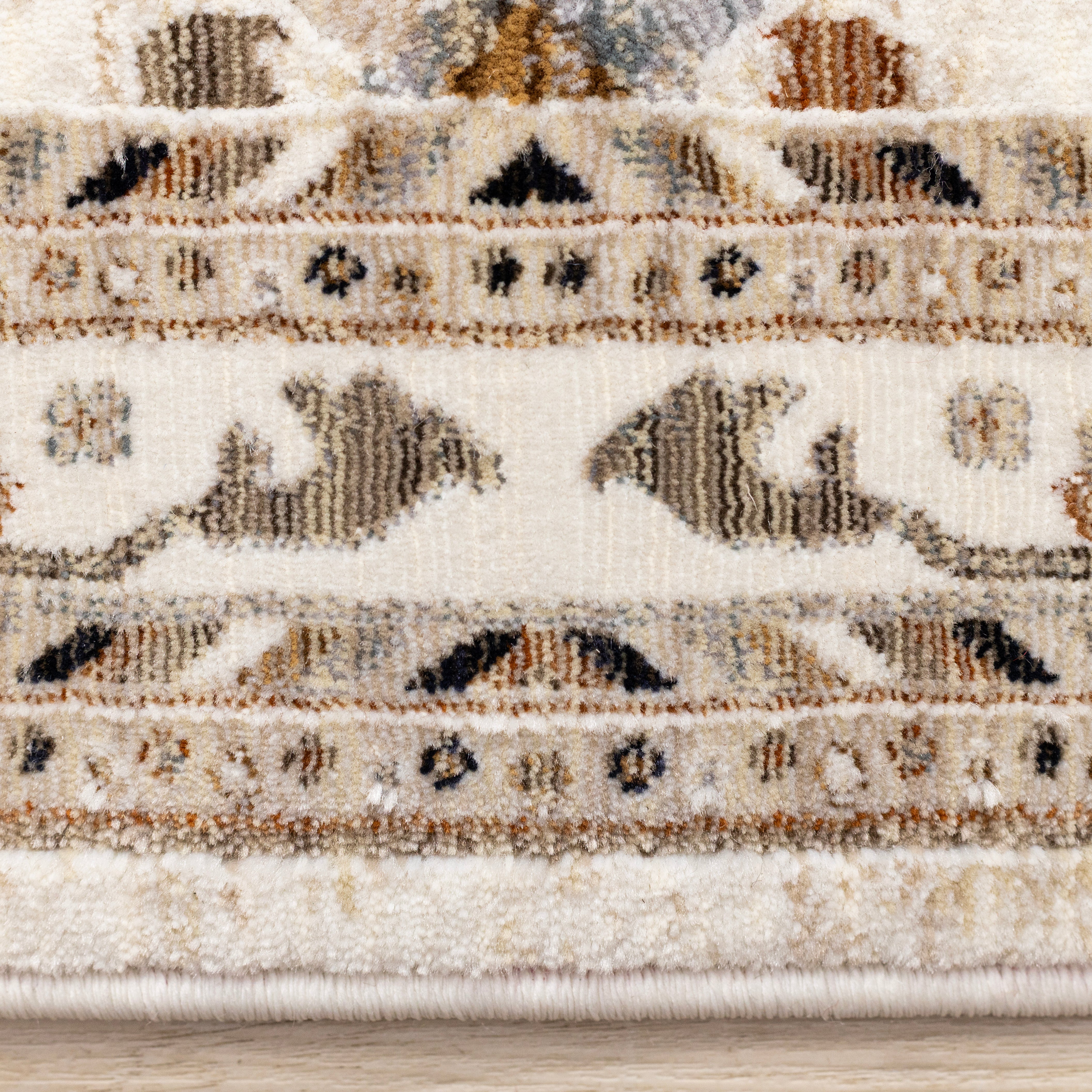 Samira Beige Orange Black Cream Classic Traditional Rug