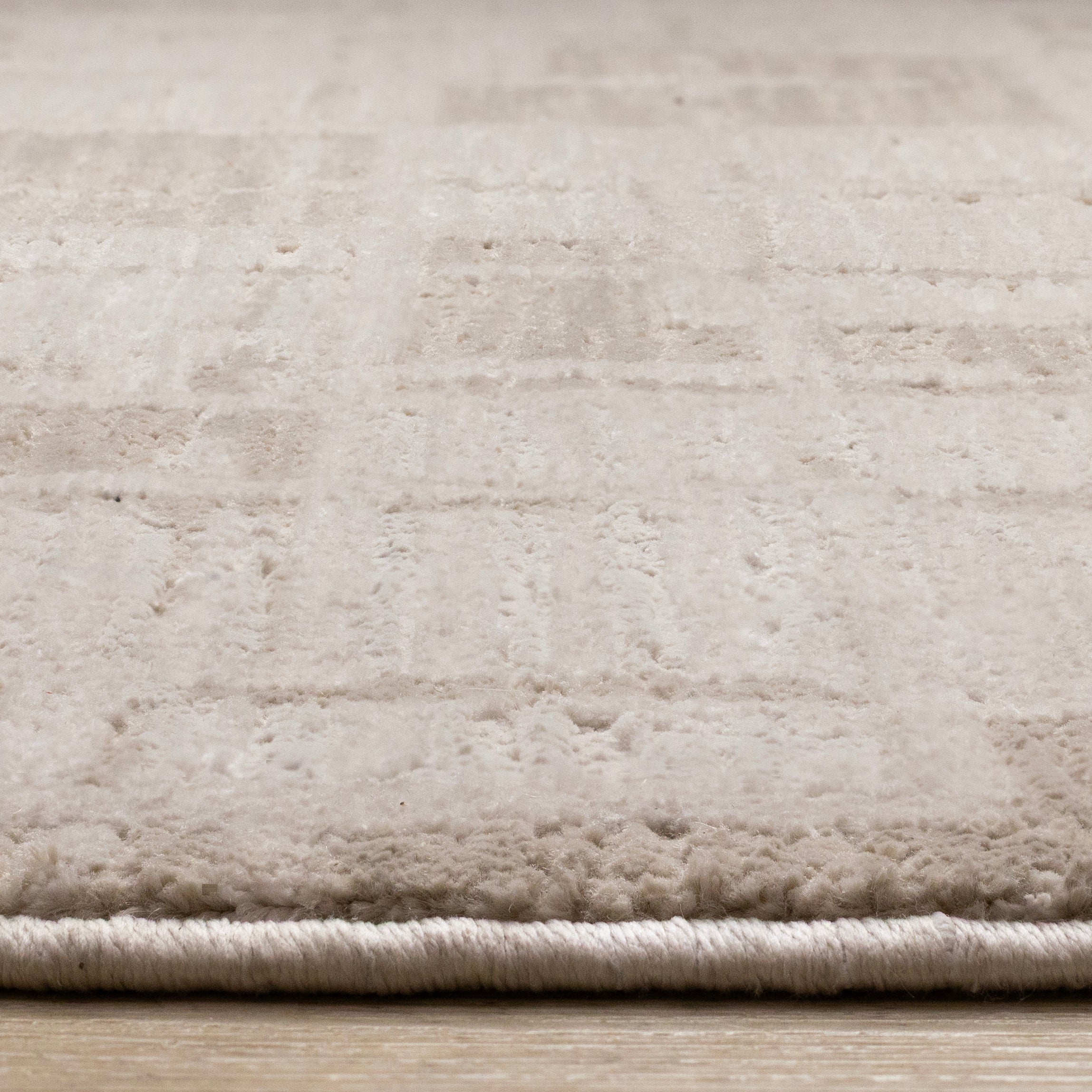 Sawyer Taupe White Distressed Grid Shapes Design