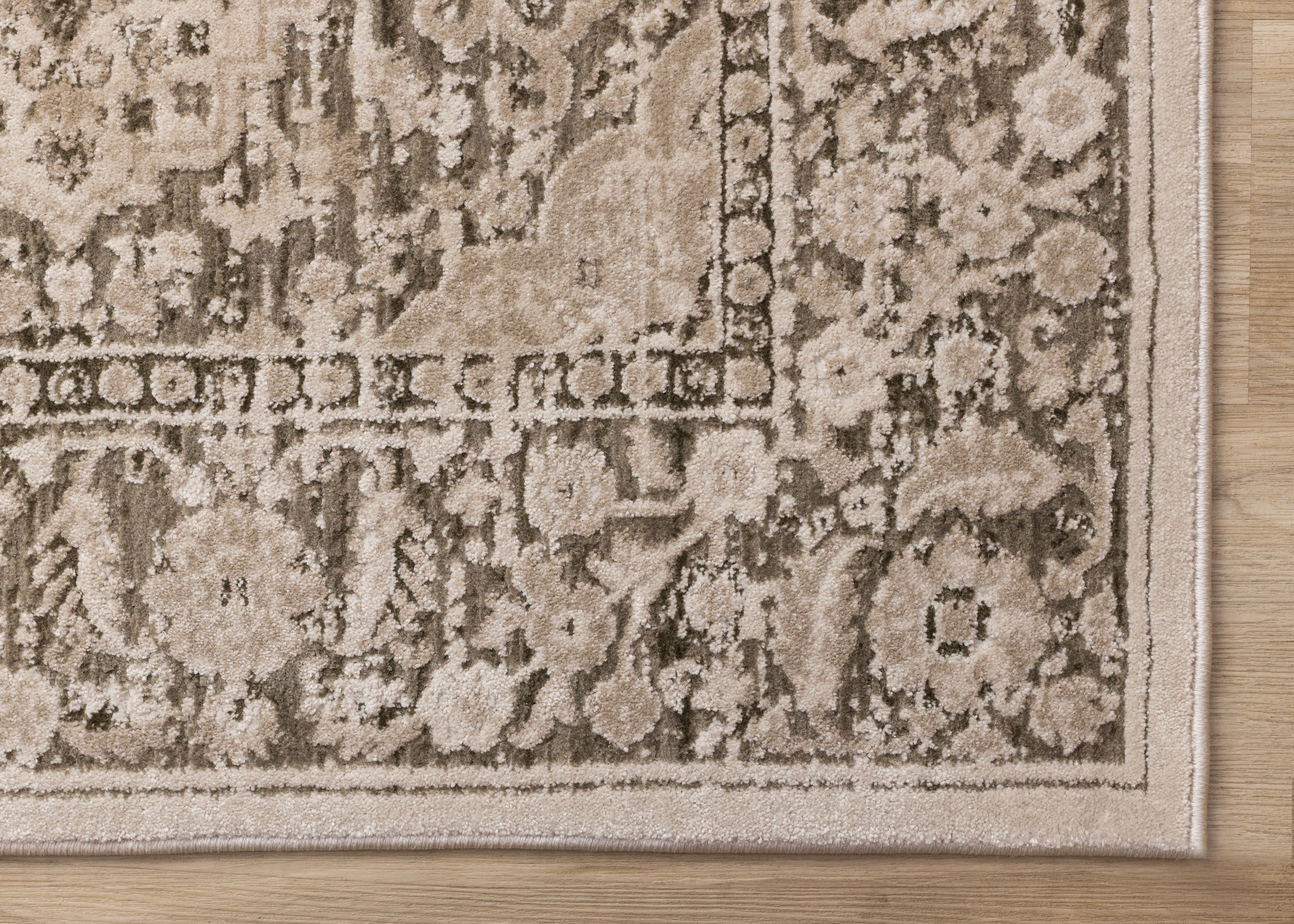 Sawyer Taupe White Green Elegant Classic Rug