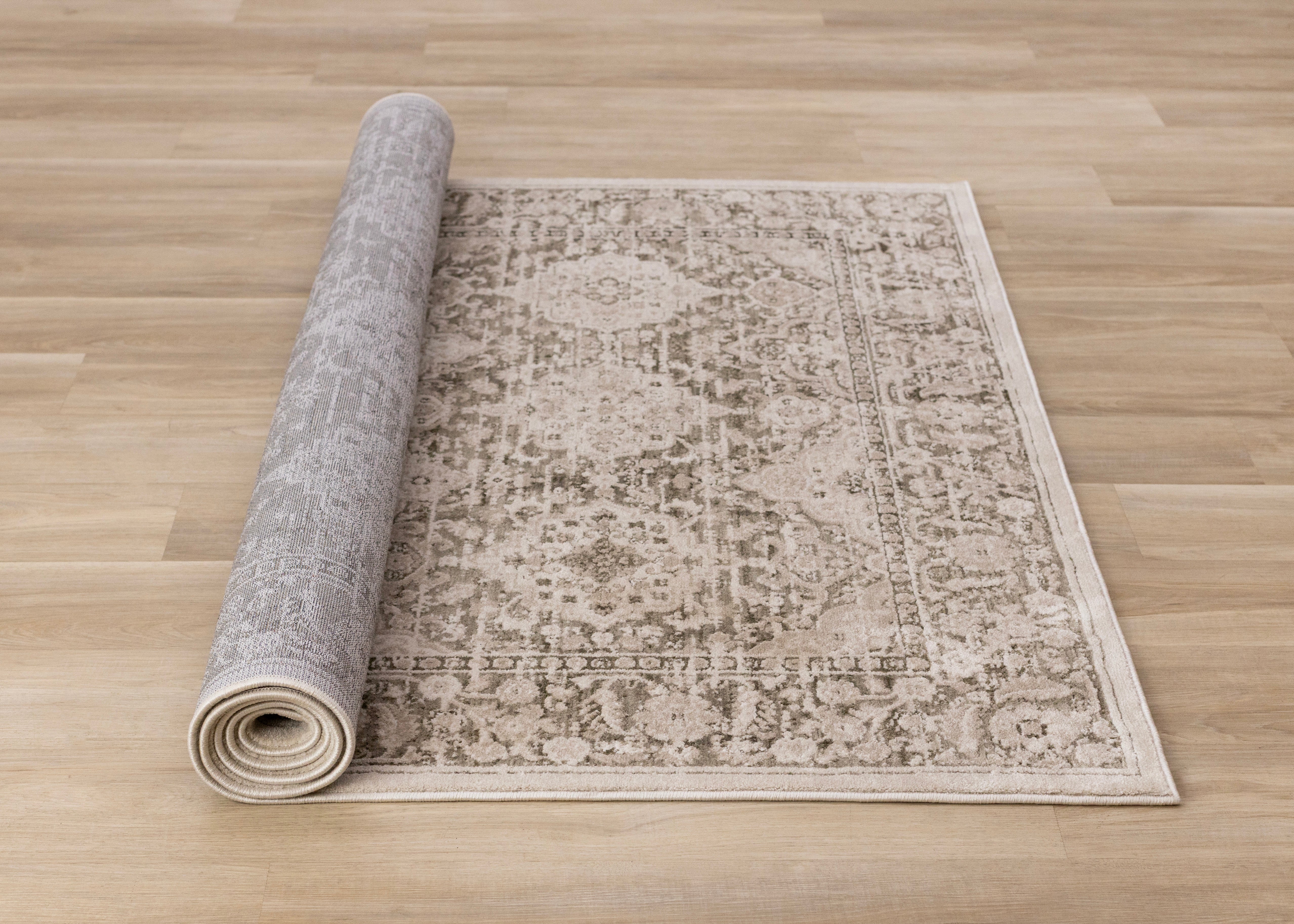 Sawyer Taupe White Green Elegant Classic Rug