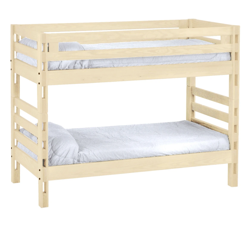 Ladder End Bunk Bed, Twin Over Twin, By Crate Designs. 4005