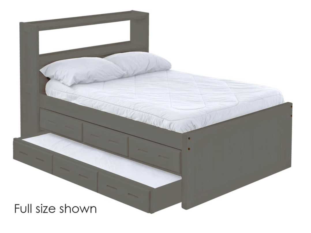 Captain's Bookcase Bed, Queen, By Crate Designs. 4555