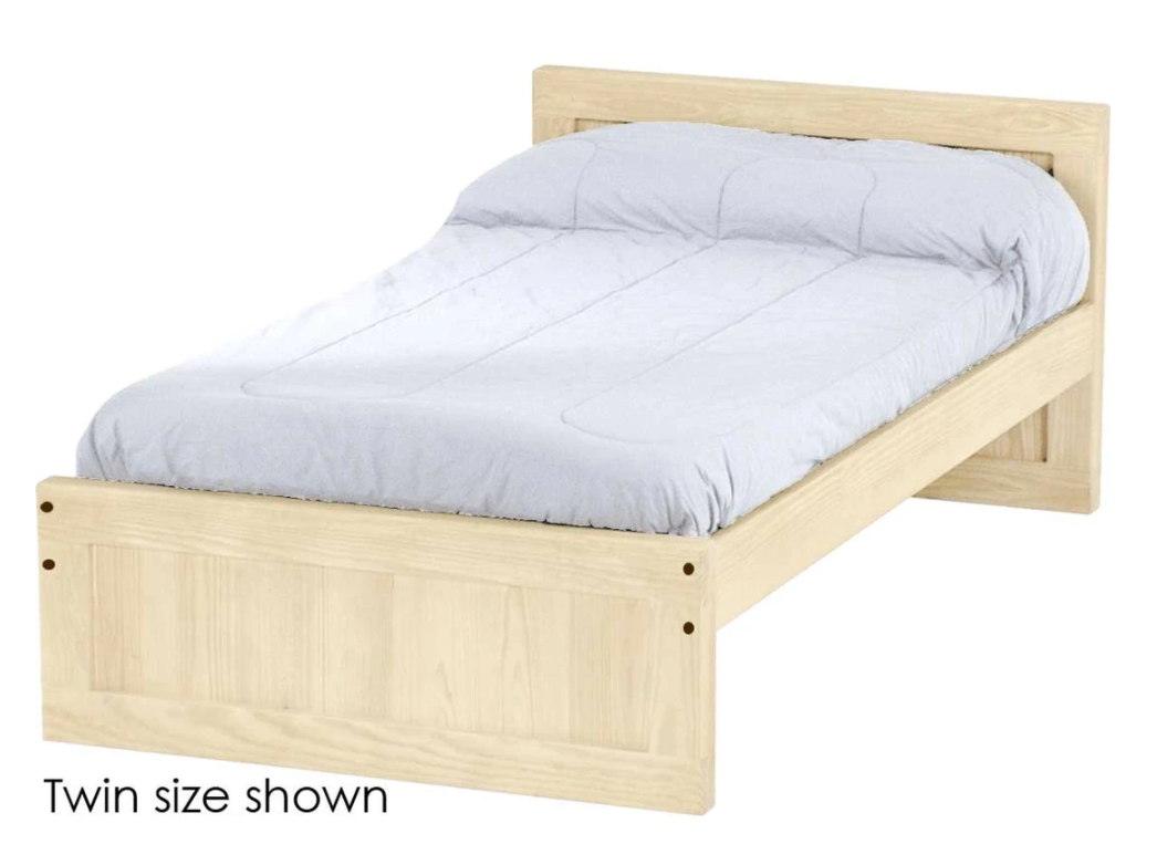 Panel Bed, Twin, 29" Headboard and 16" Footboard, By Crate Designs. 4396