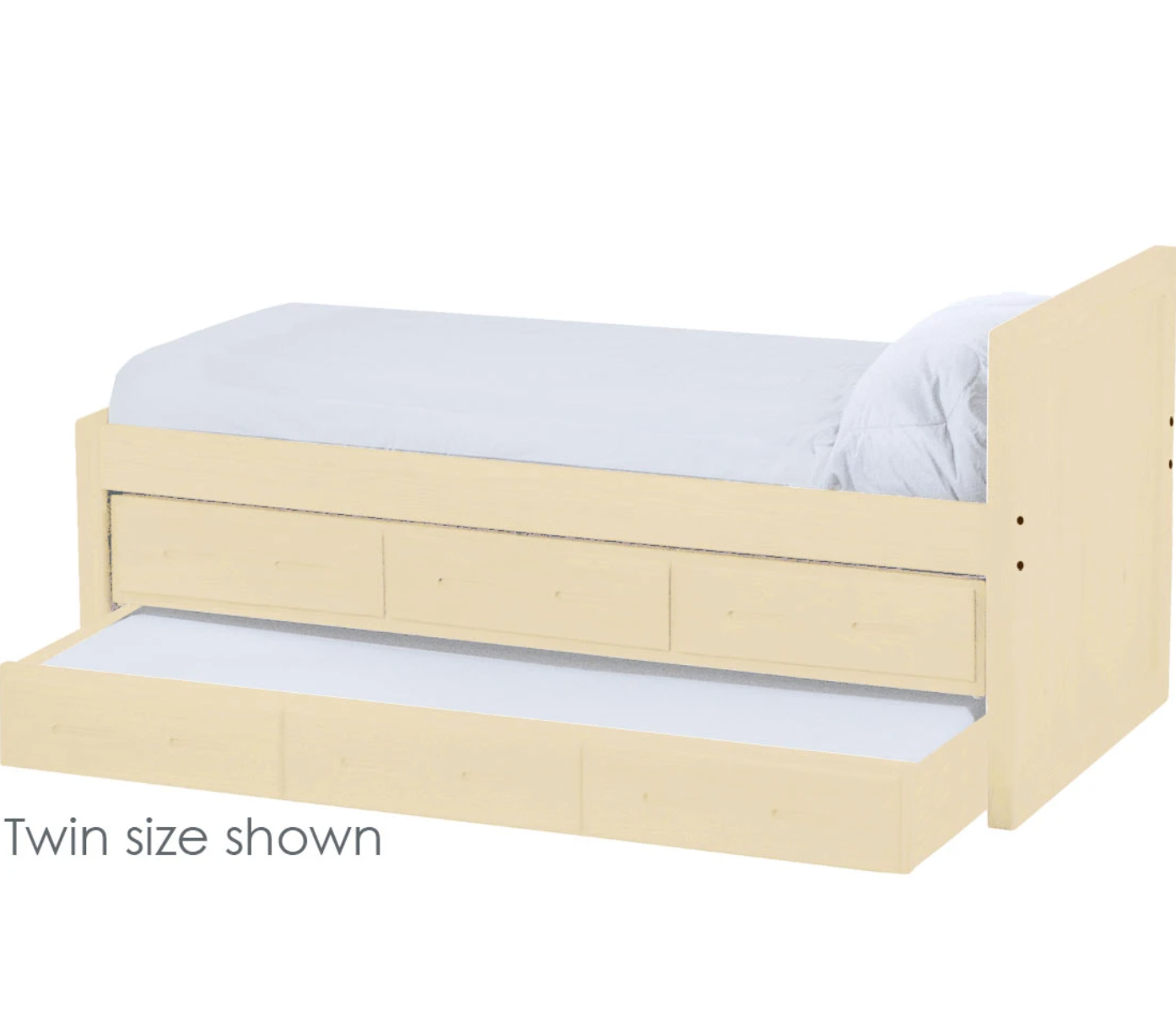 Captain's Bed with Drawers and Trundle, Twin, 39" Headboard and 26" Footboard, By Crate Designs. 4011