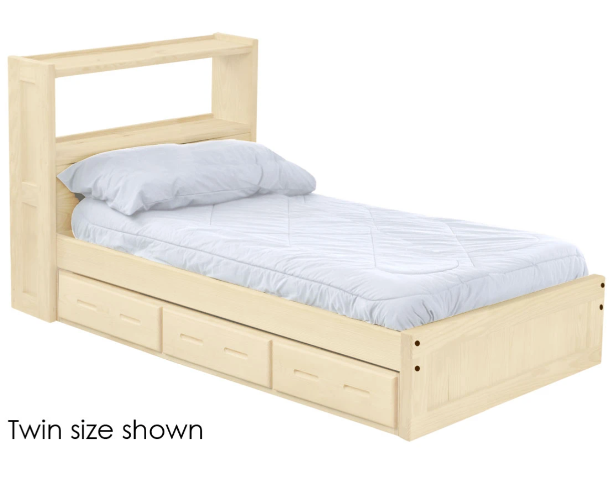 Bookcase Bed with Drawers, Twin, By Crate Designs. 4336