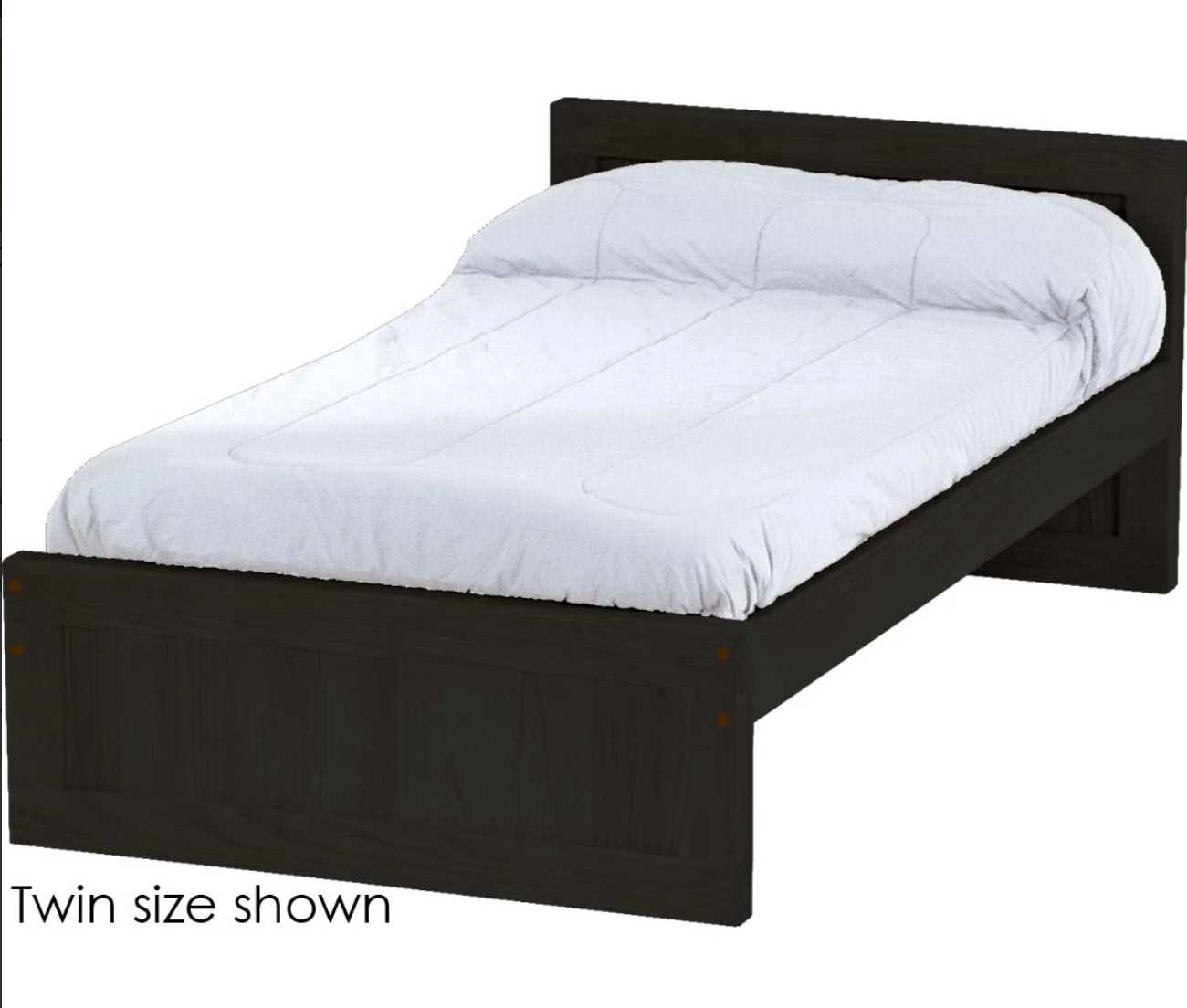 Panel Bed, Full, 29" Headboard and 16" Footboard, By Crate Designs. 4496