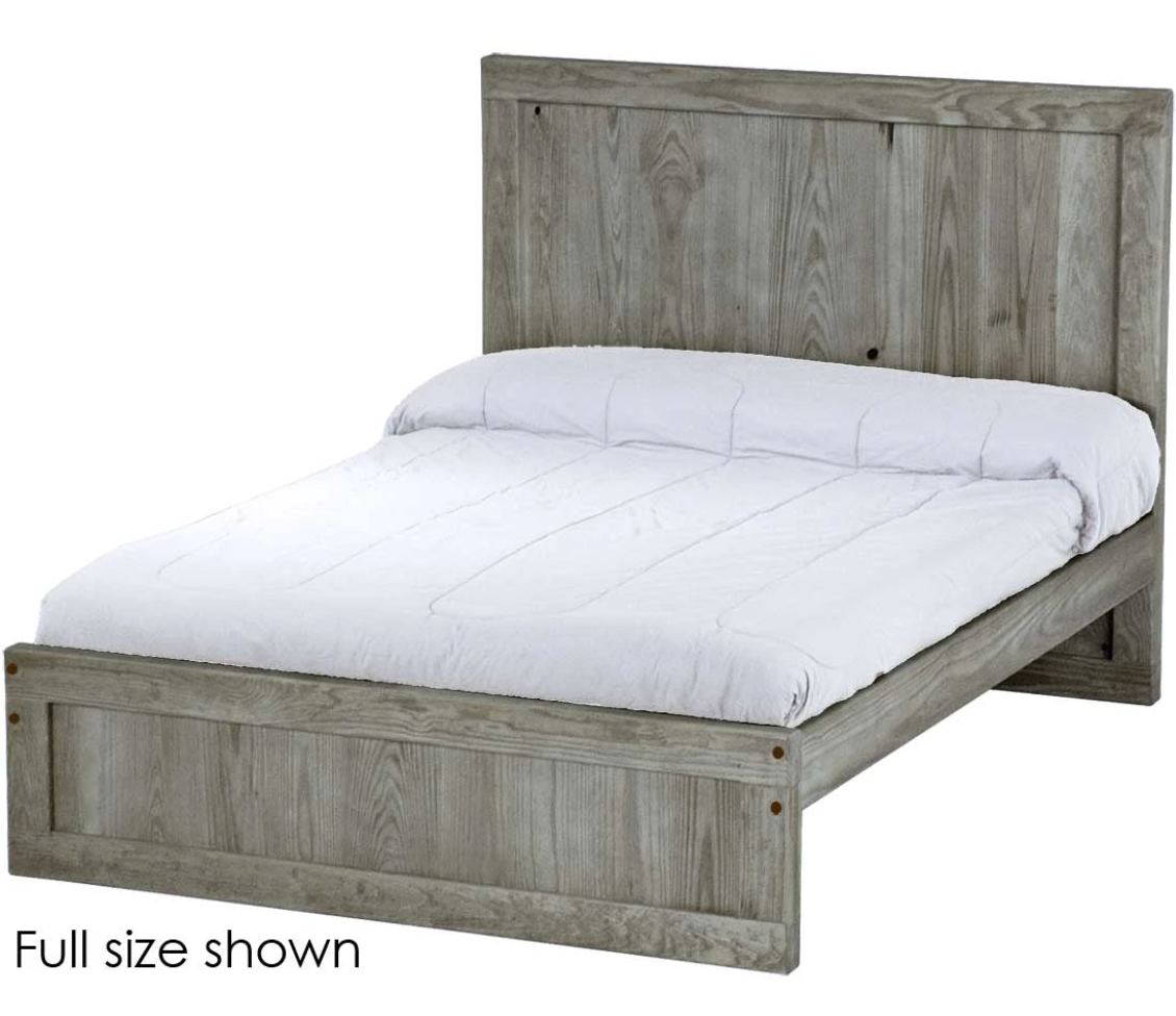 Panel Bed, Queen, 48" Headboard and 16" Footboard, By Crate Designs. 4586