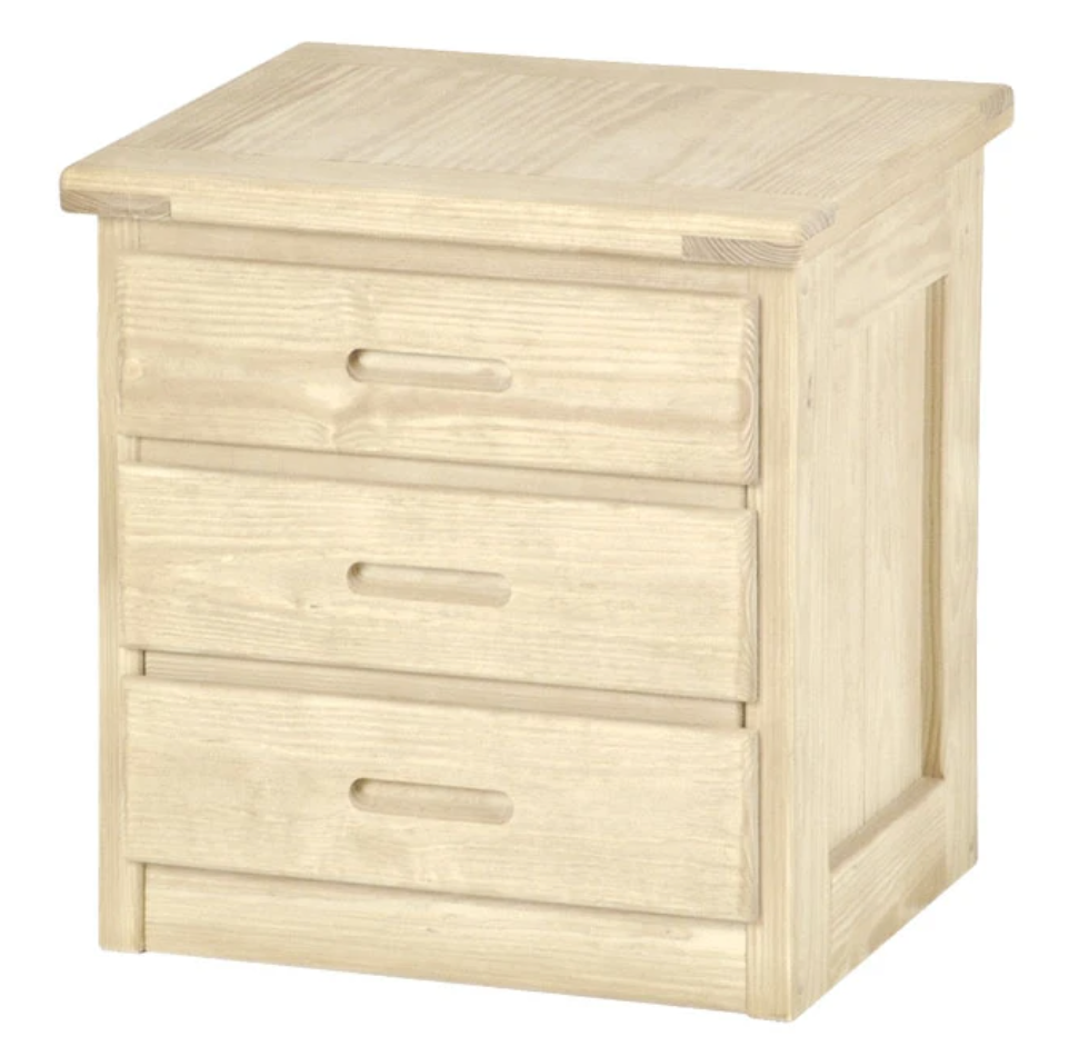 3 Drawer Night Table, 24" Tall, By Crate Designs. 7010D