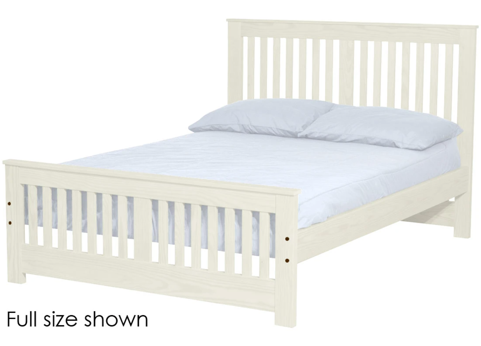 Shaker Bed, Twin, 44" Headboard and 22" Footboard, By Crate Designs. 43742