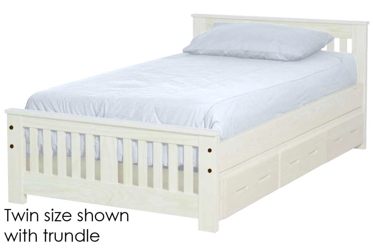 Shaker Bed, Full, 29" Headboard and 18" Footboard, By Crate Designs. 44798