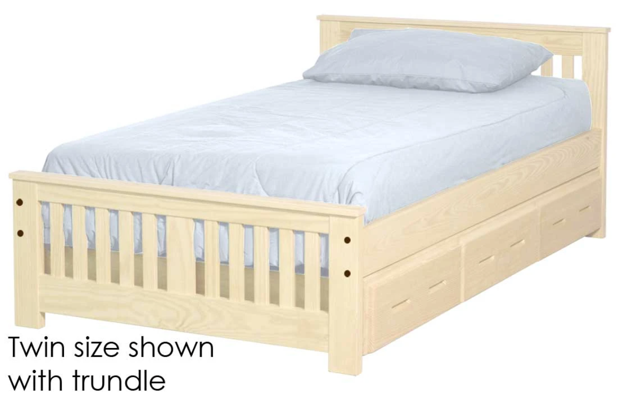 Shaker Bed, Full, 29" Headboard and 18" Footboard, By Crate Designs. 44798