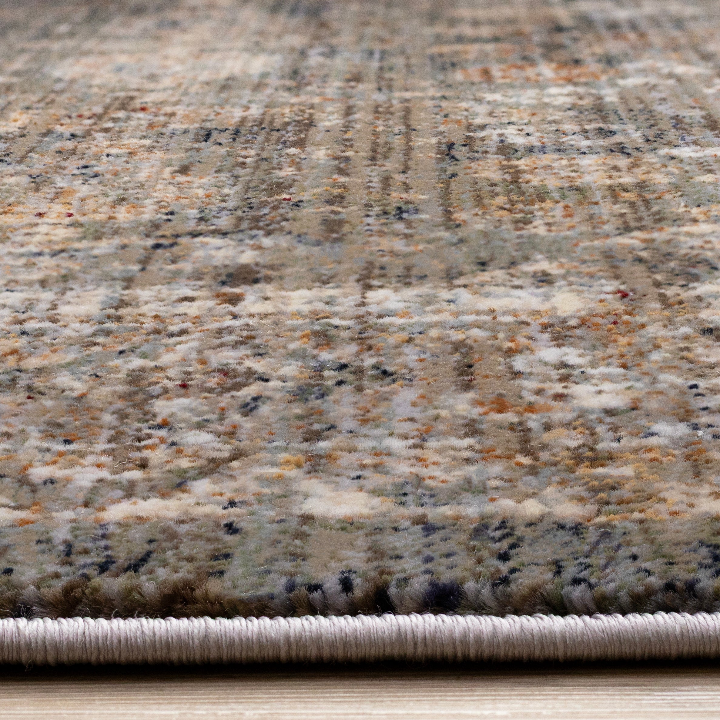 Serene Blue Orange Green Grey Classic Traditional Rug