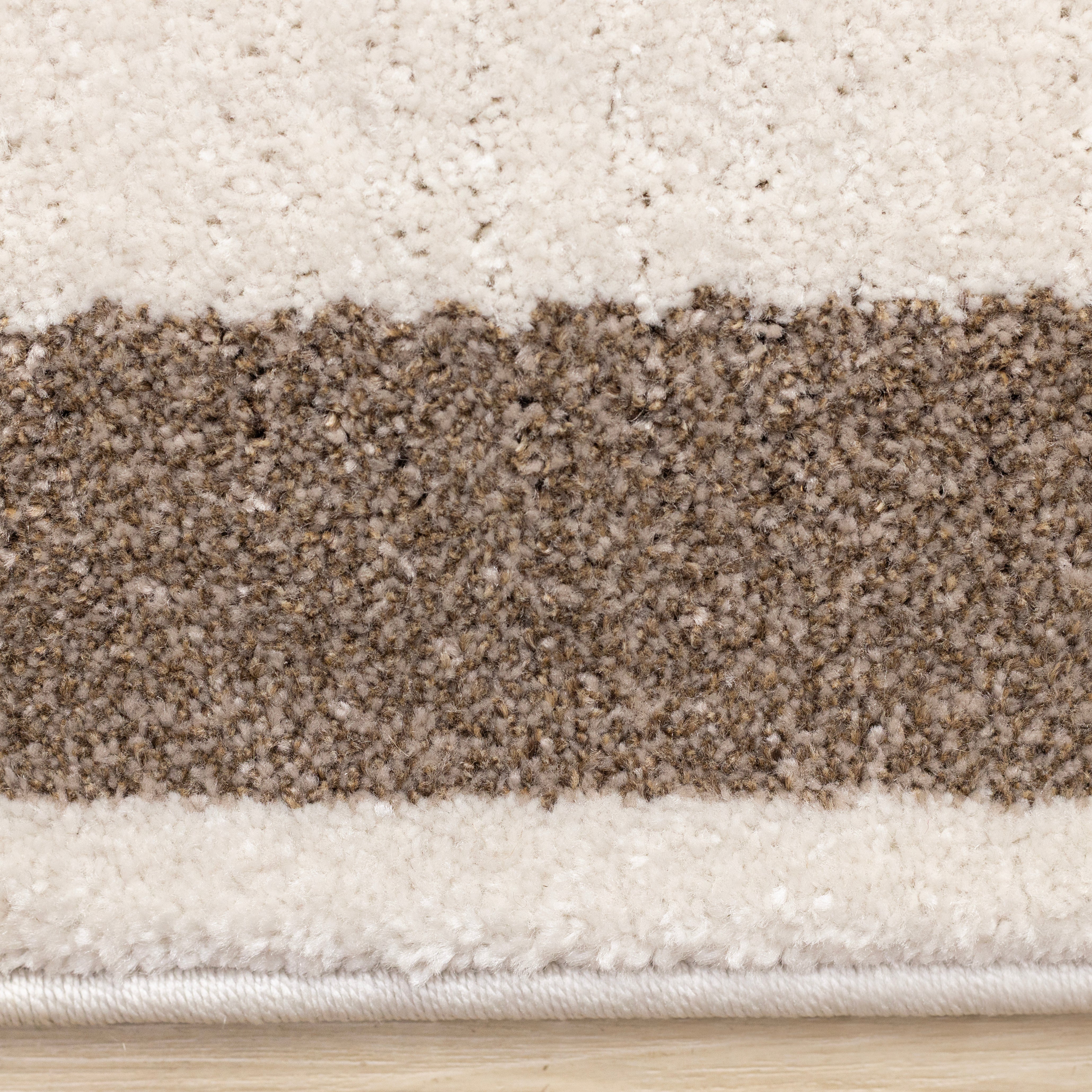 Shade Black Grey White Taupe Rectangle Rows Design Rug