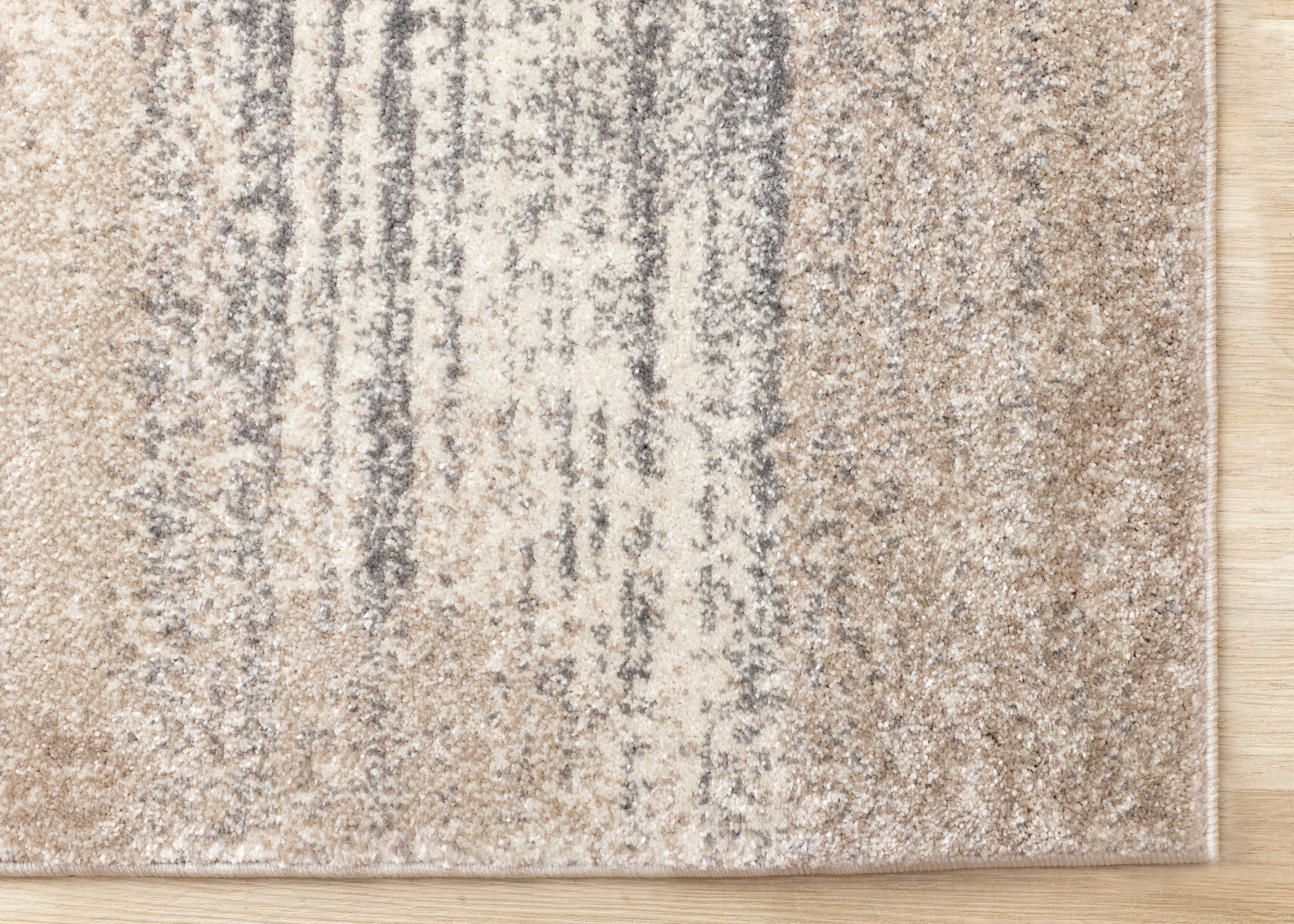 Shade Cream Taupe Grey Distressed Patches Rug