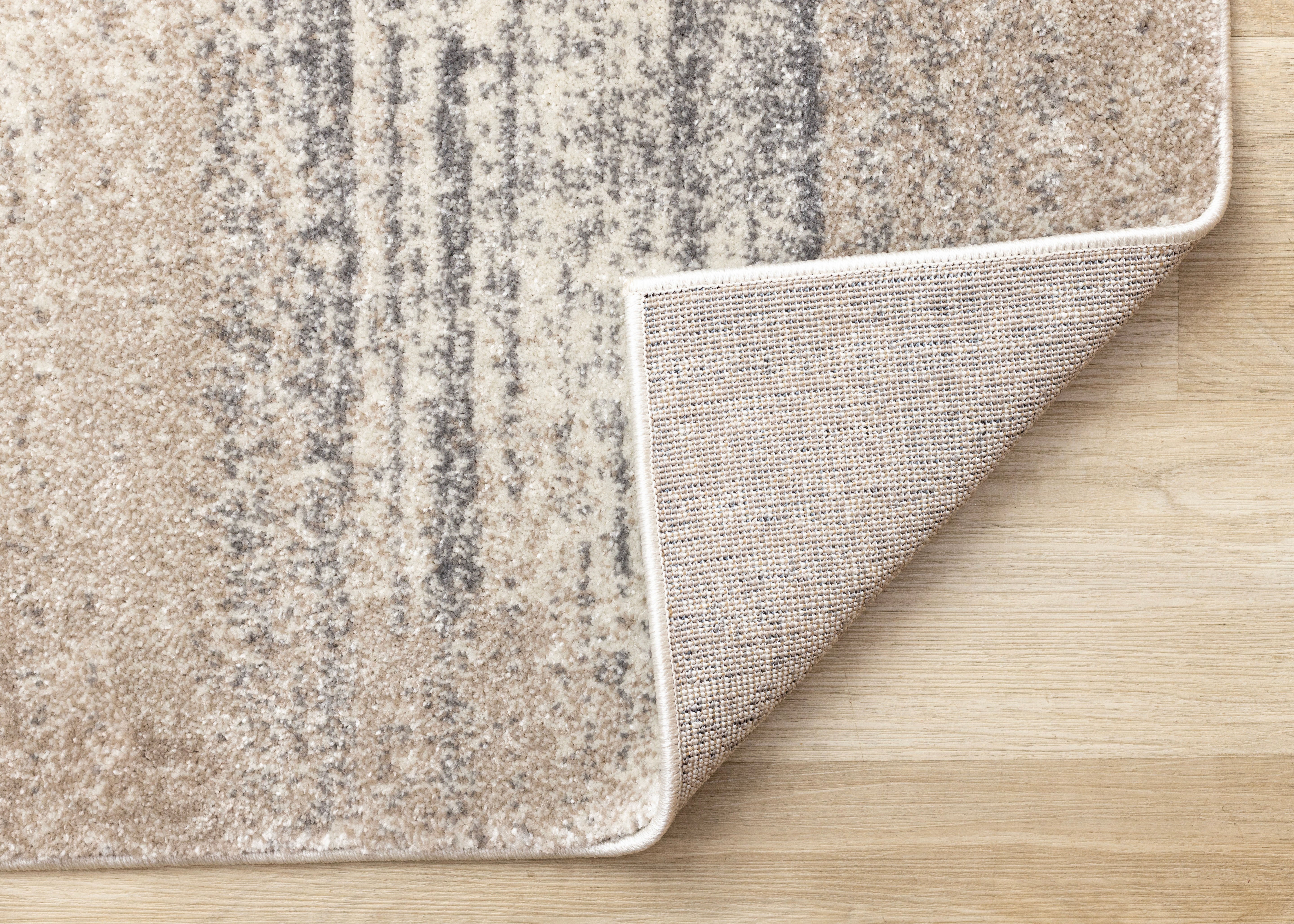 Shade Cream Taupe Grey Distressed Patches Rug