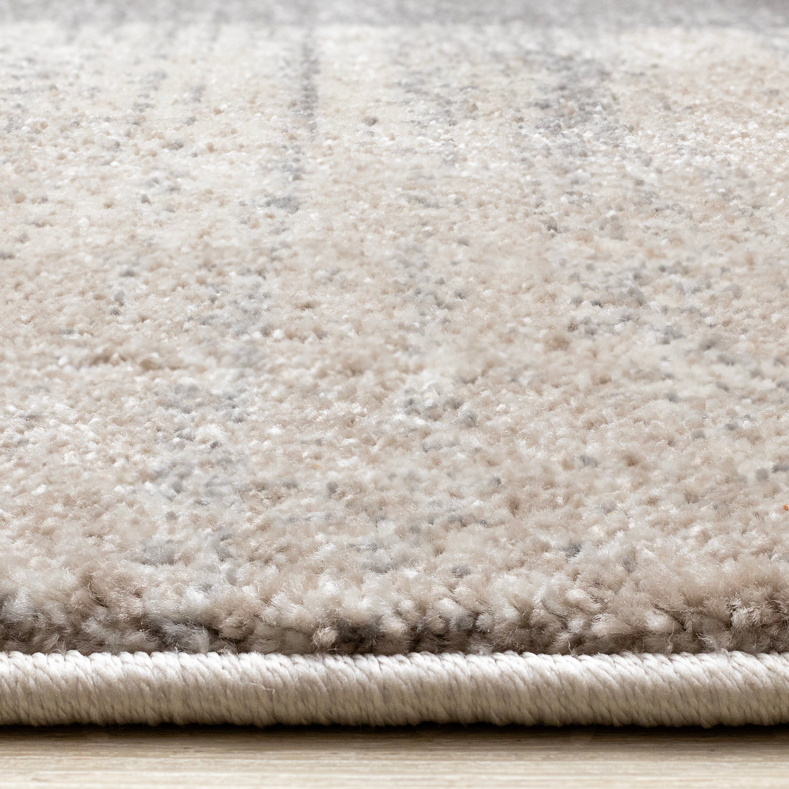 Shade Cream Taupe Grey Distressed Patches Rug