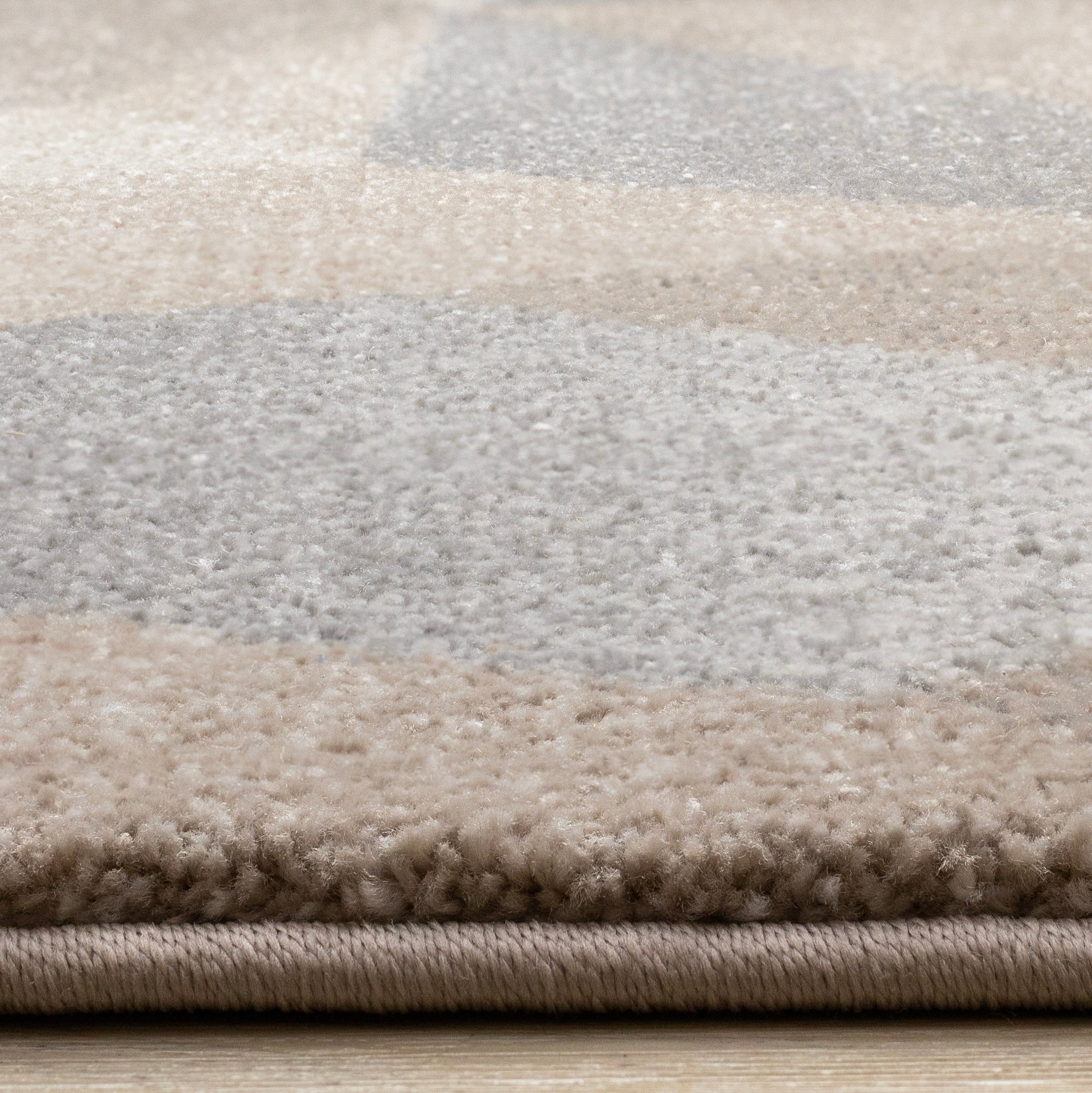 Shade Taupe Beige Grey White Shattered Geometric Design Rug