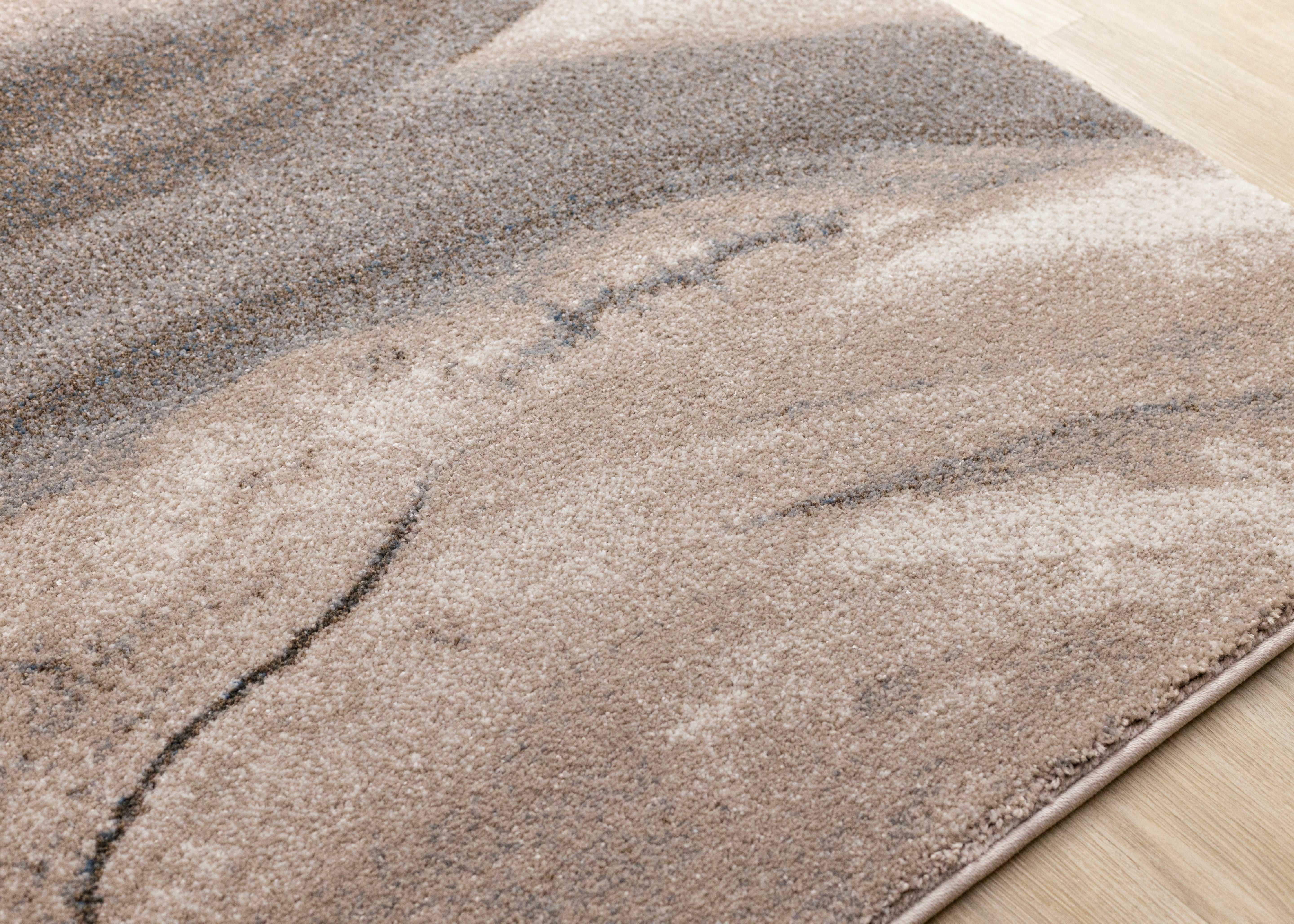 Shade Taupe Black White Organic Layers Rug
