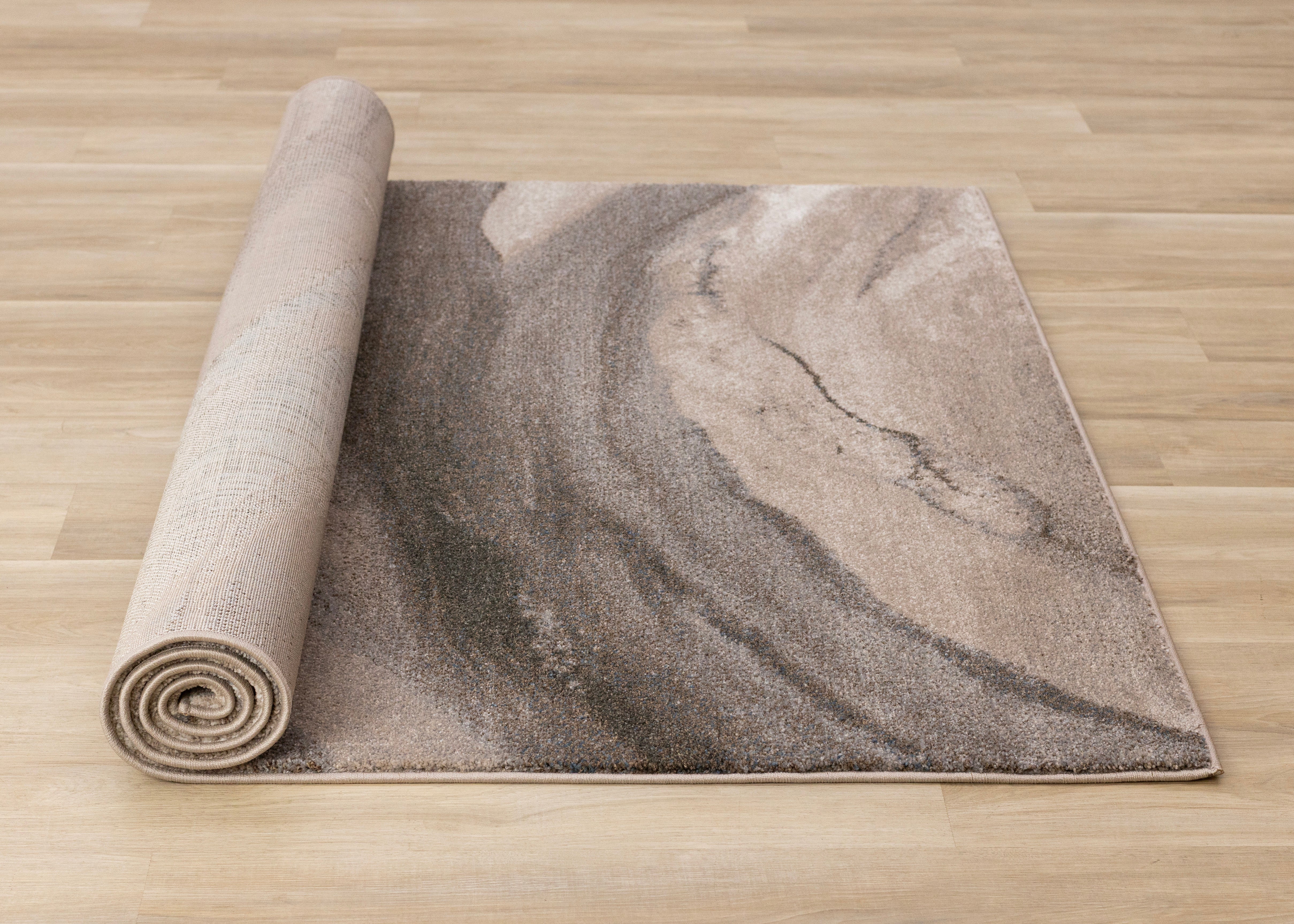 Shade Taupe Black White Organic Layers Rug