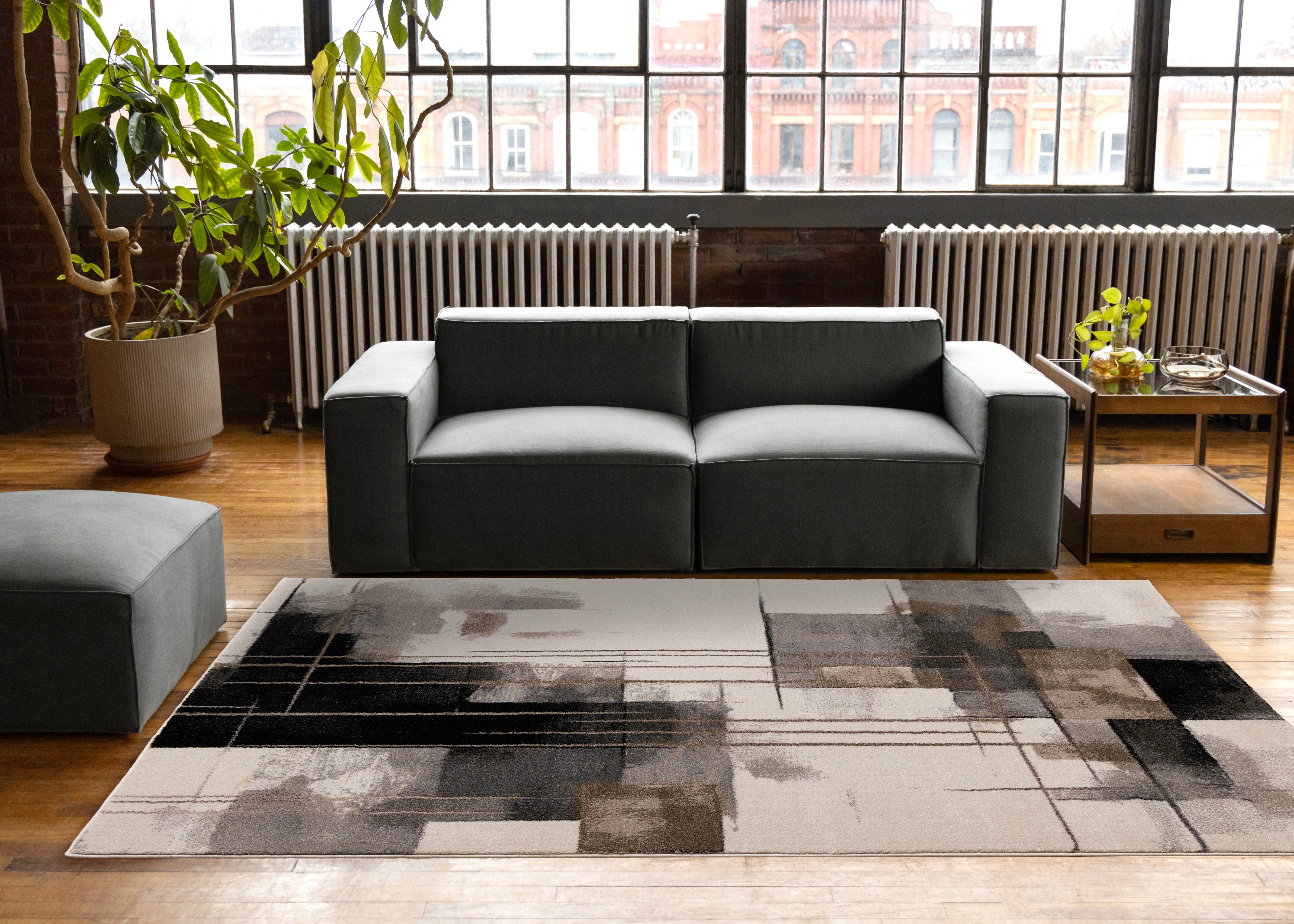 Shade White Black Taupe Brown Modern Design Rug