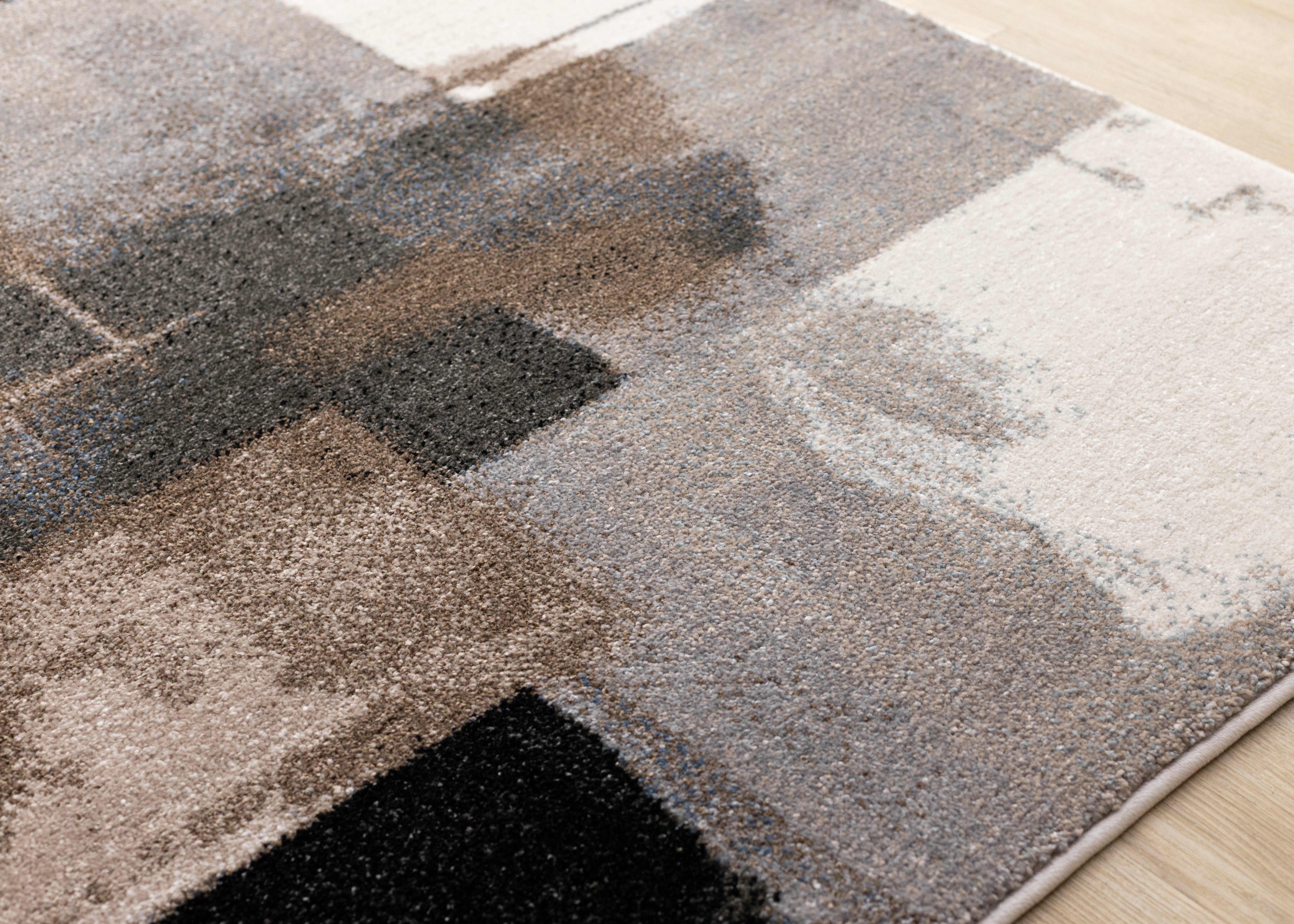Shade White Black Taupe Brown Modern Design Rug