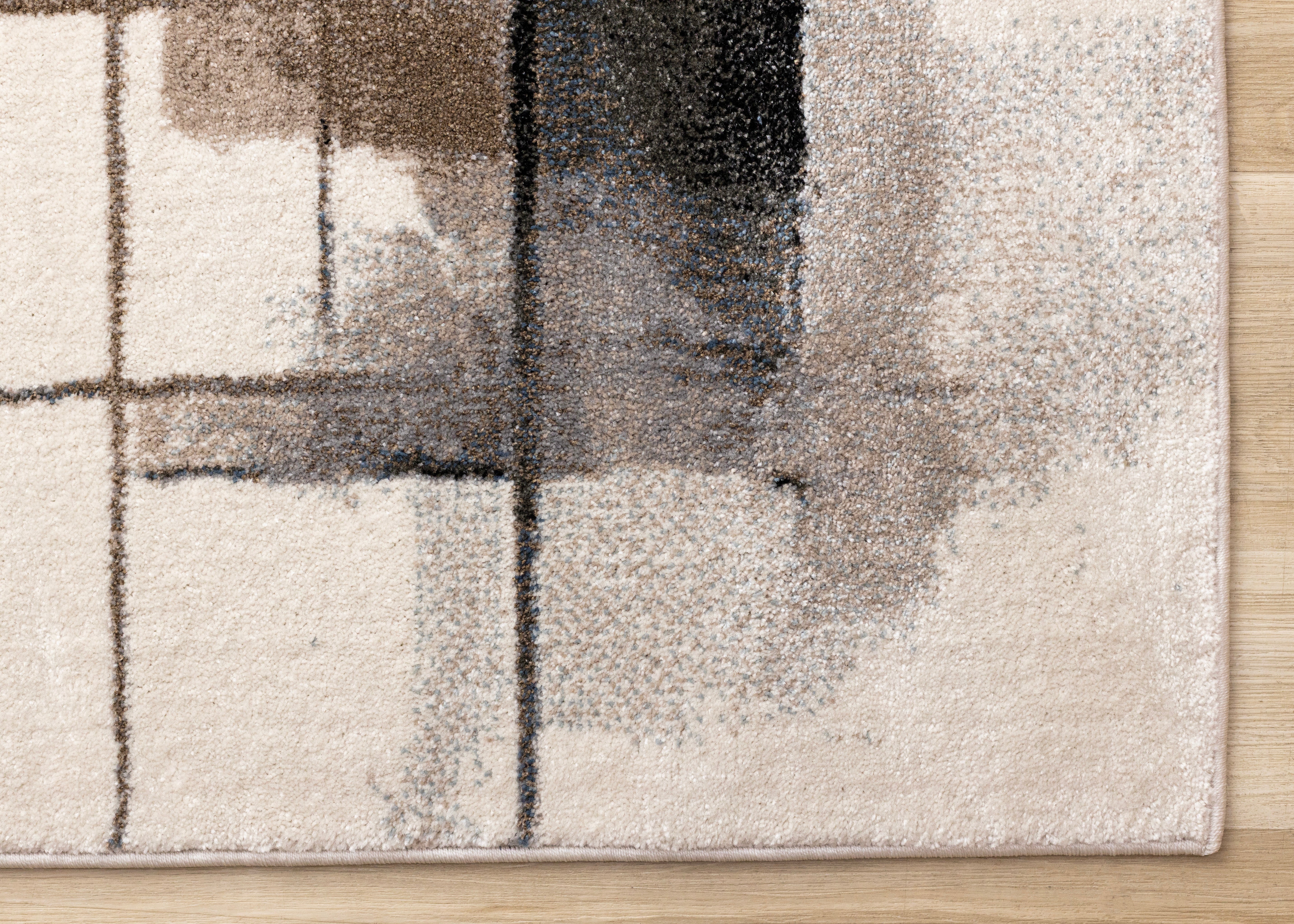 Shade White Black Taupe Brown Modern Design Rug