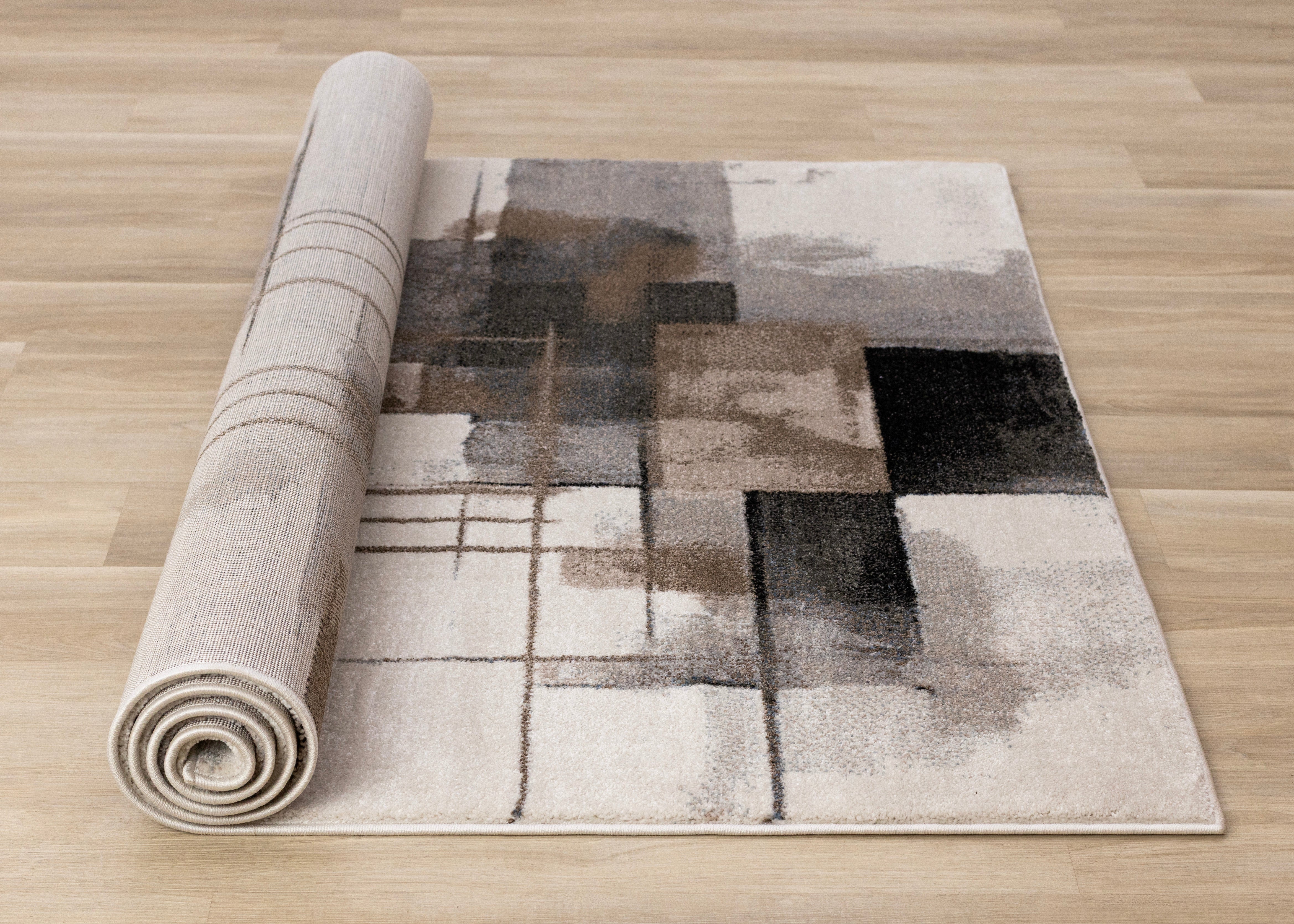 Shade White Black Taupe Brown Modern Design Rug