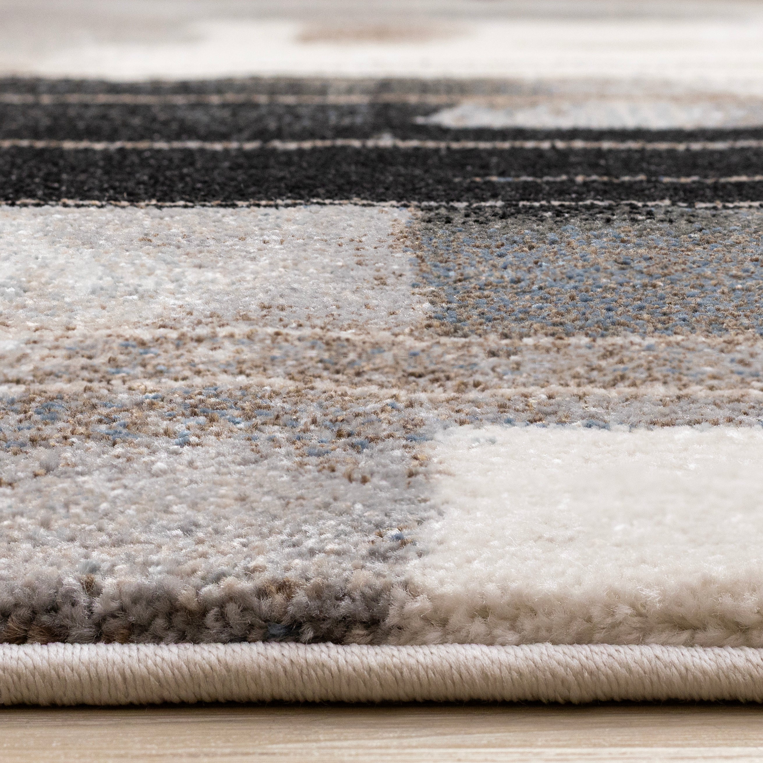 Shade White Black Taupe Brown Modern Design Rug