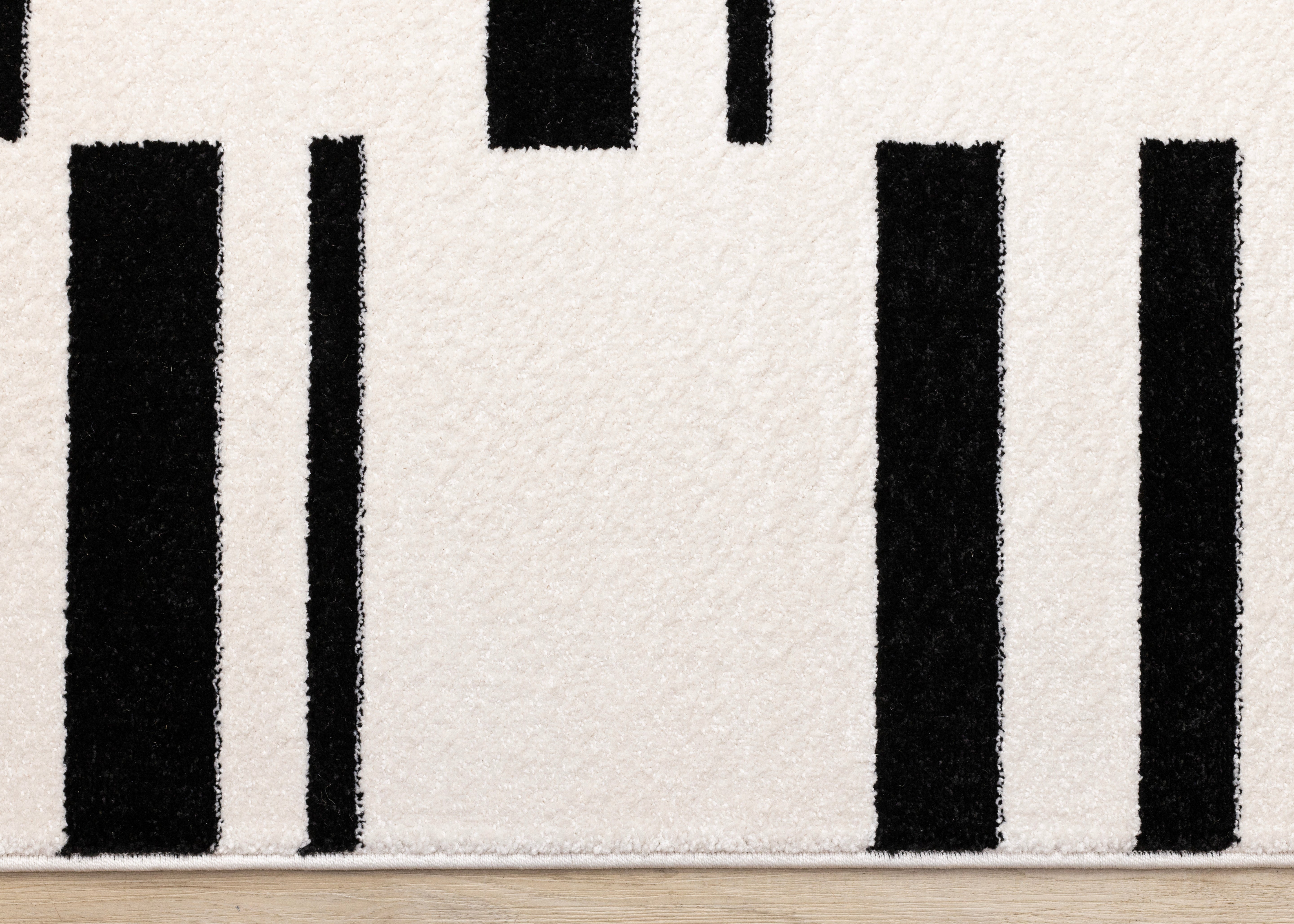 Slate White Black Column Stripes Rug