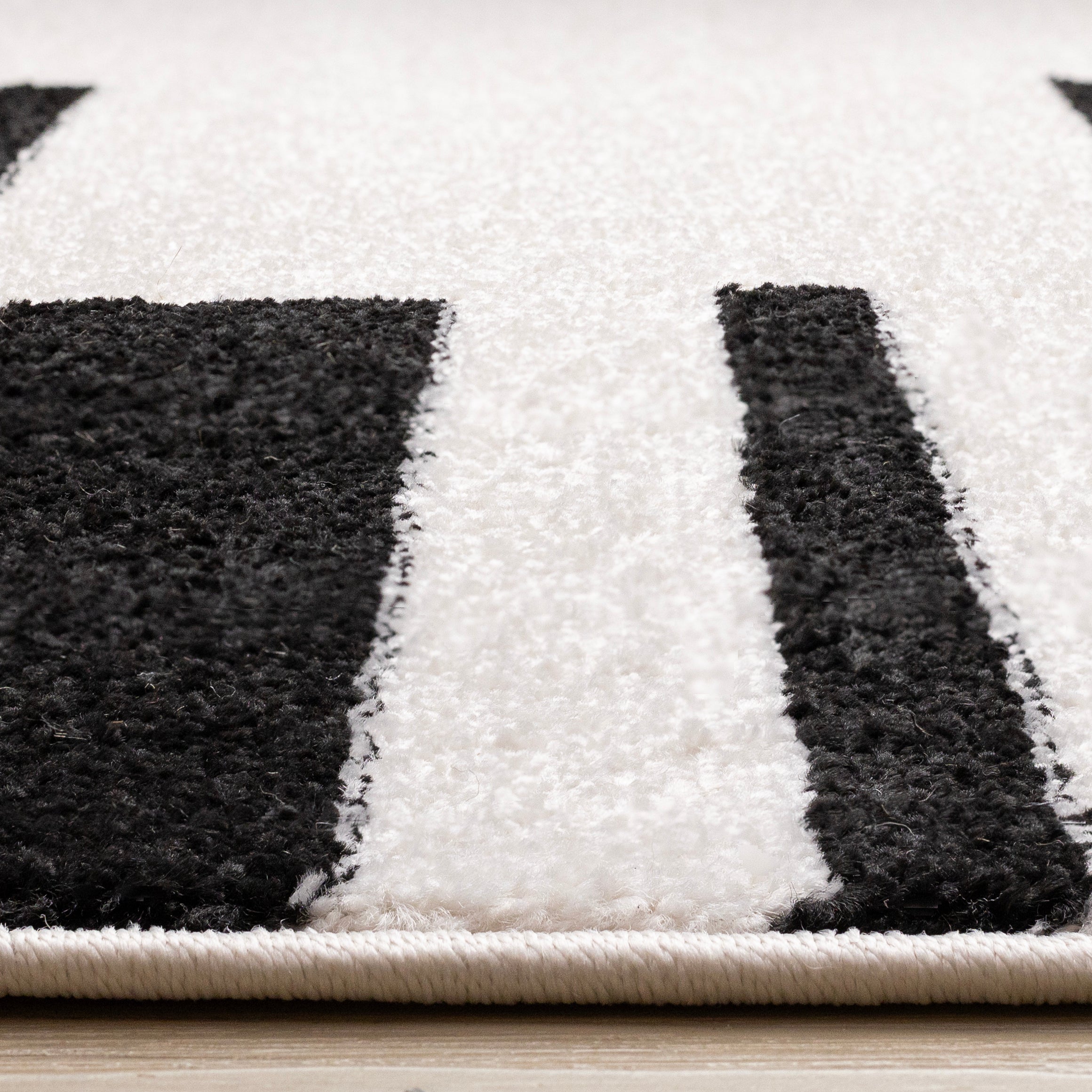 Slate White Black Column Stripes Rug