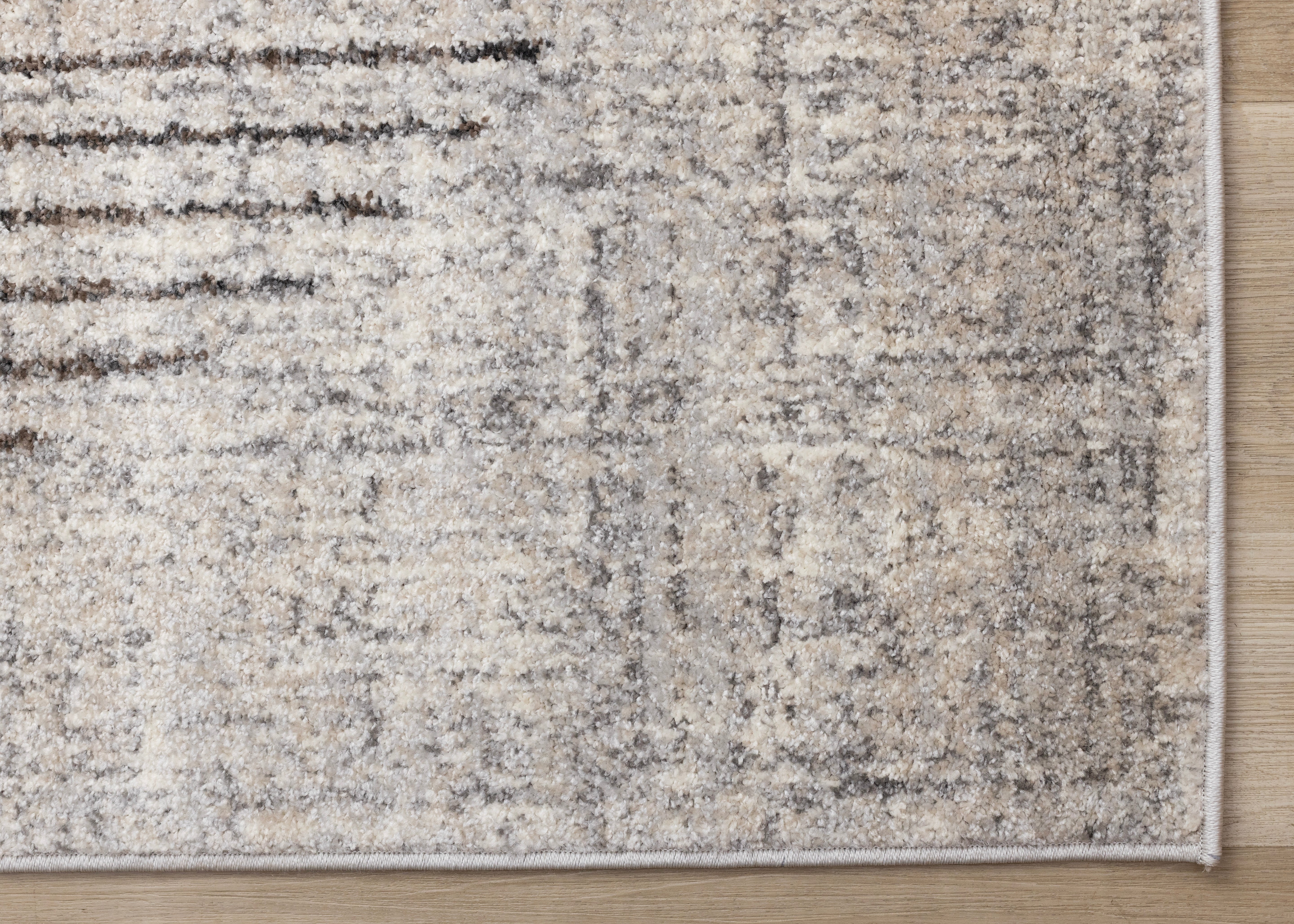 Swift Grey White Two Merging Circles Rug