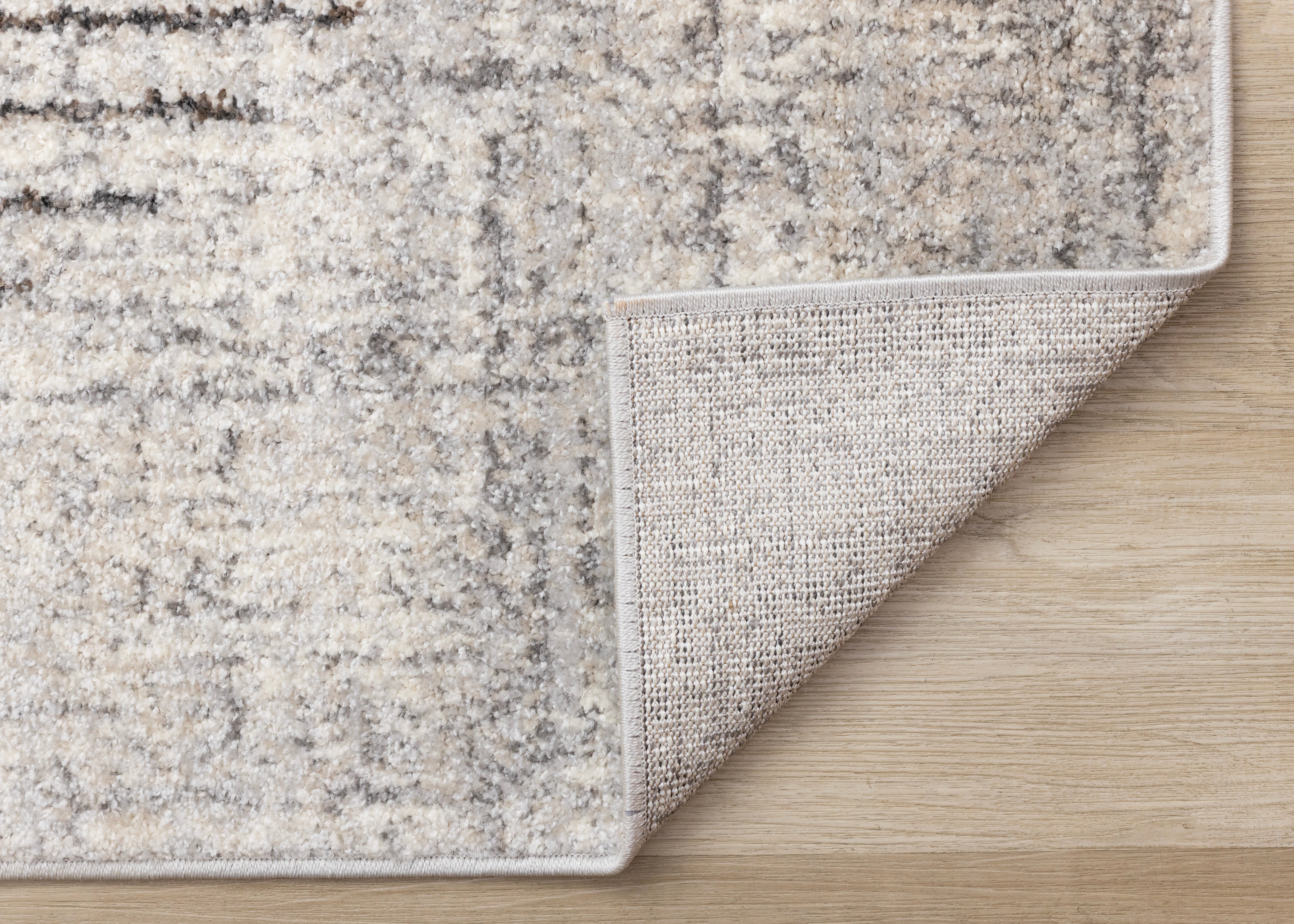 Swift Grey White Two Merging Circles Rug