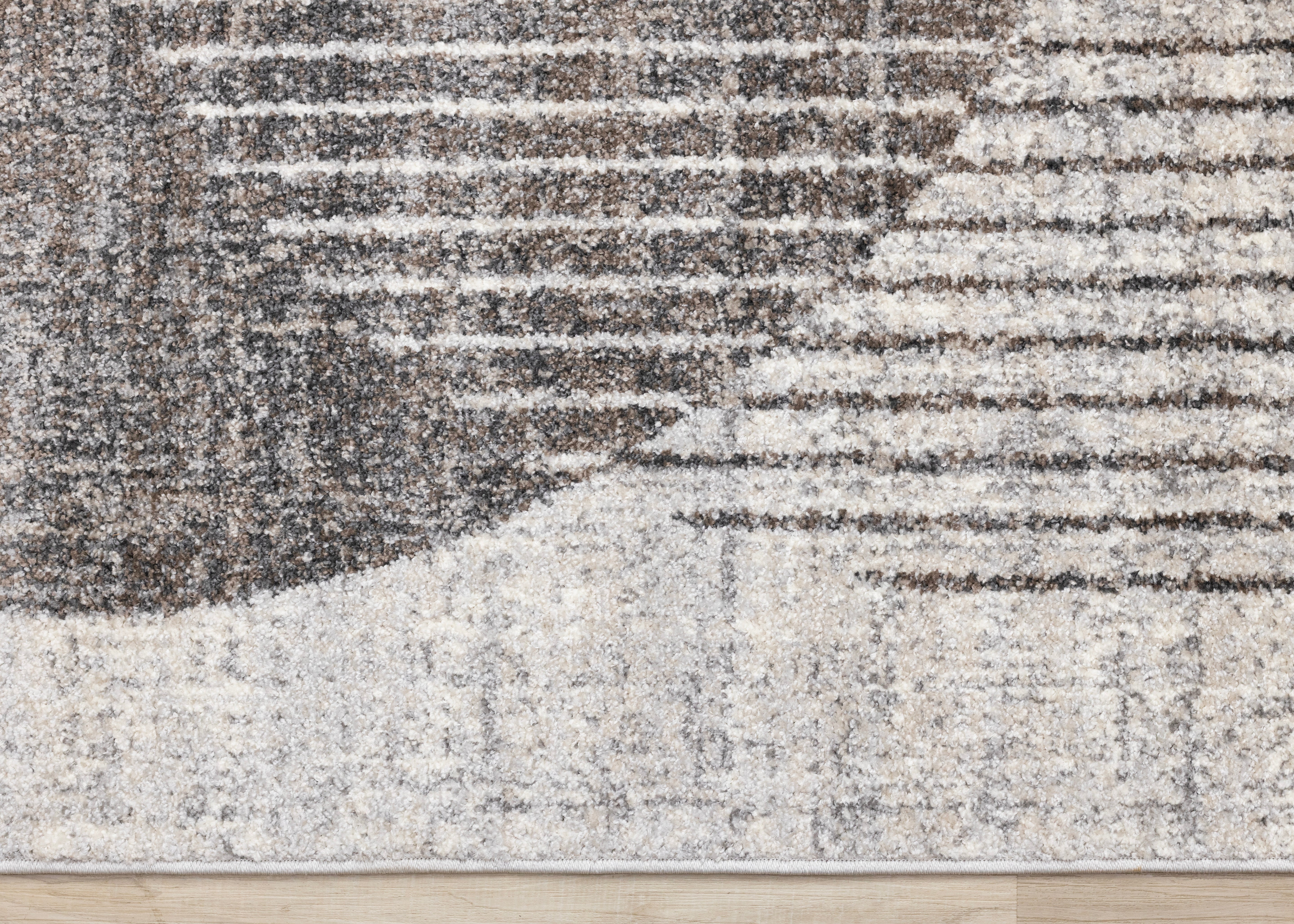 Swift Grey White Two Merging Circles Rug