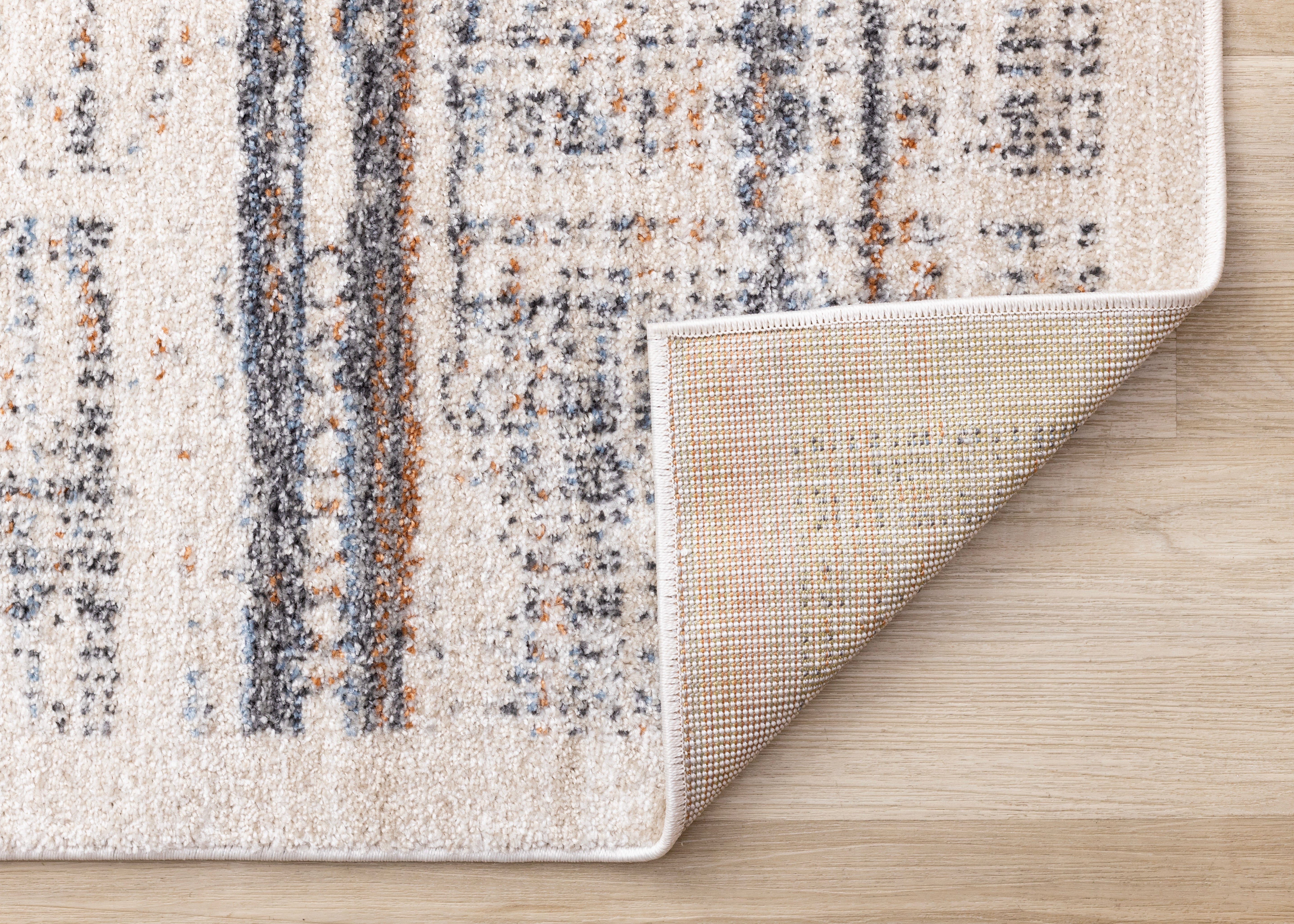 Swift Cream Taupe Distressed Lines Rug